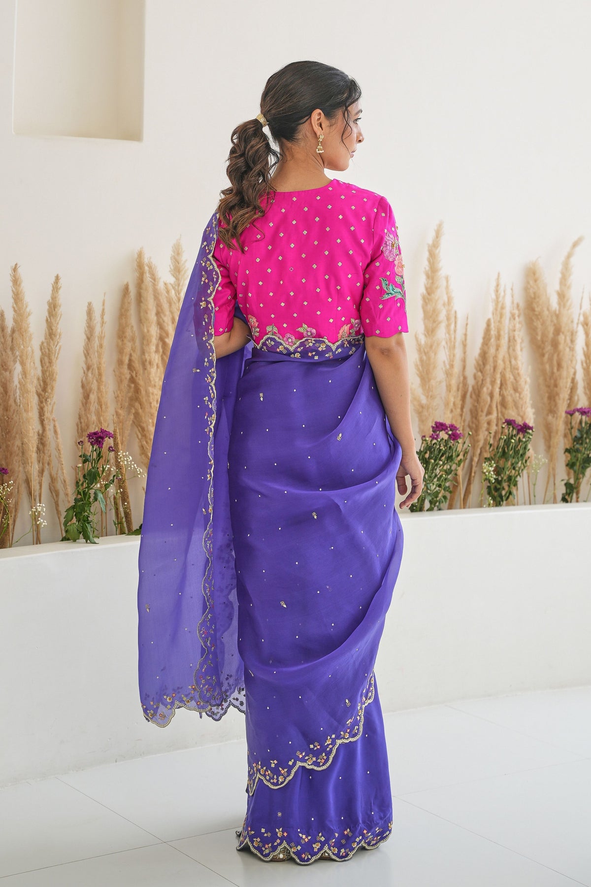 Nargis Saree Feeha Blouse in Royal Purple