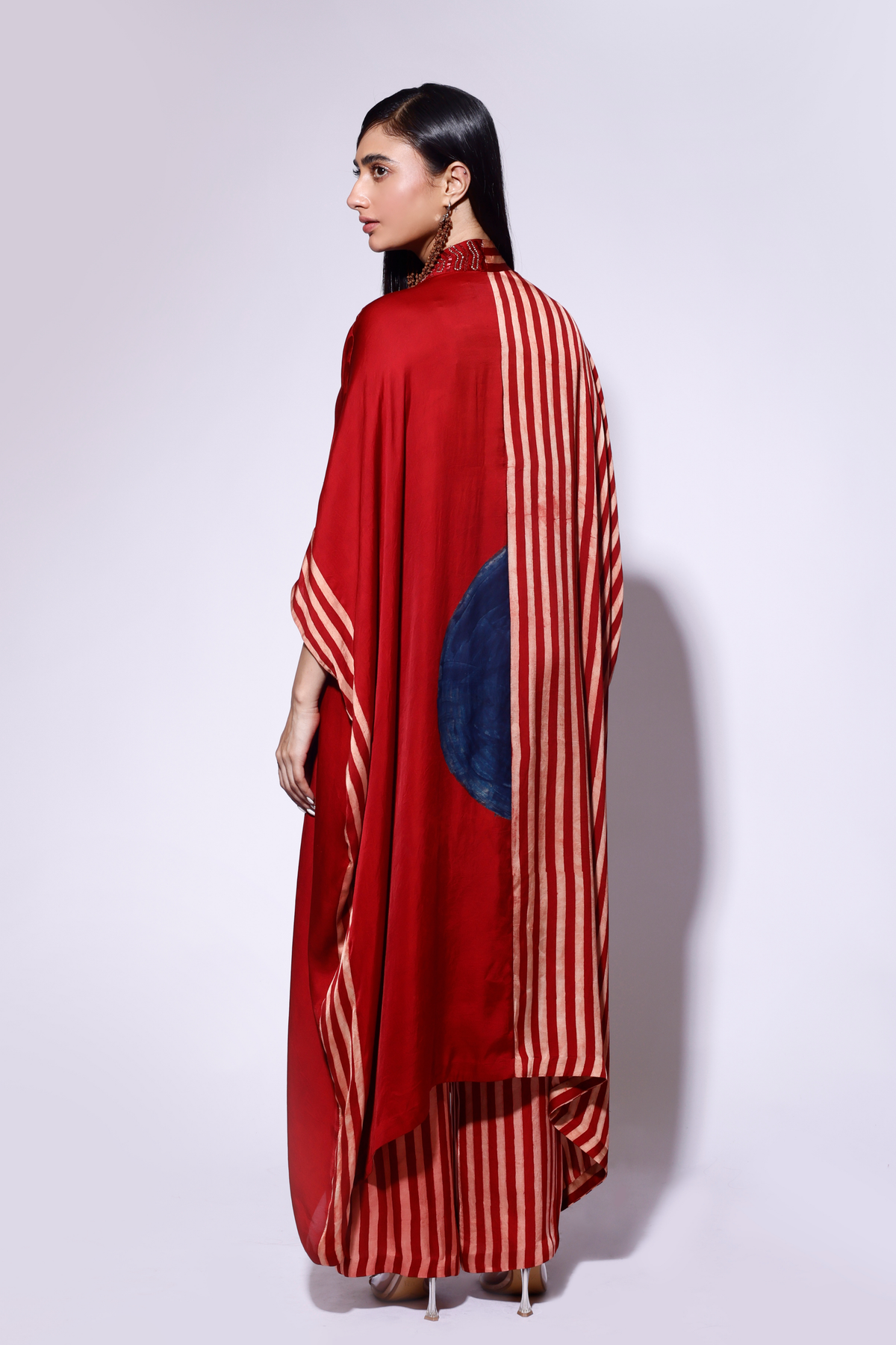 Stripe Circle Cape Dress