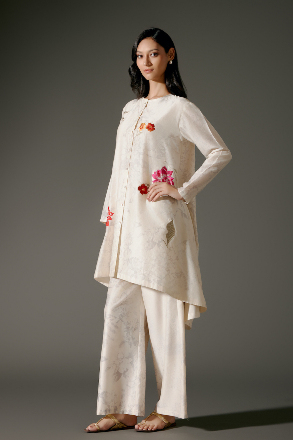 Flared A-line Tunic Set Ivory