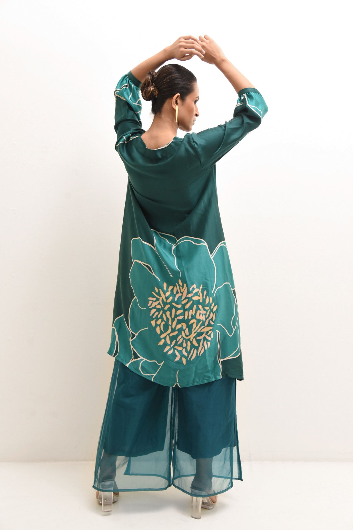 Layered Pants With Printed Kurta