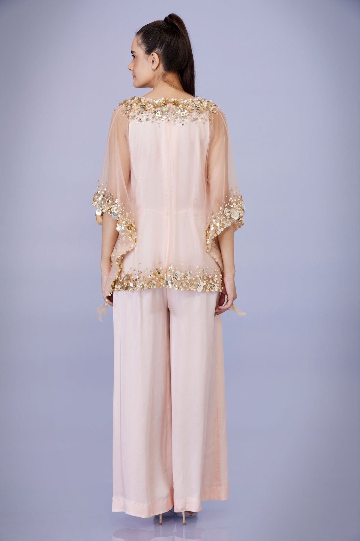 Light Peach Jumpsuit With Kaftan