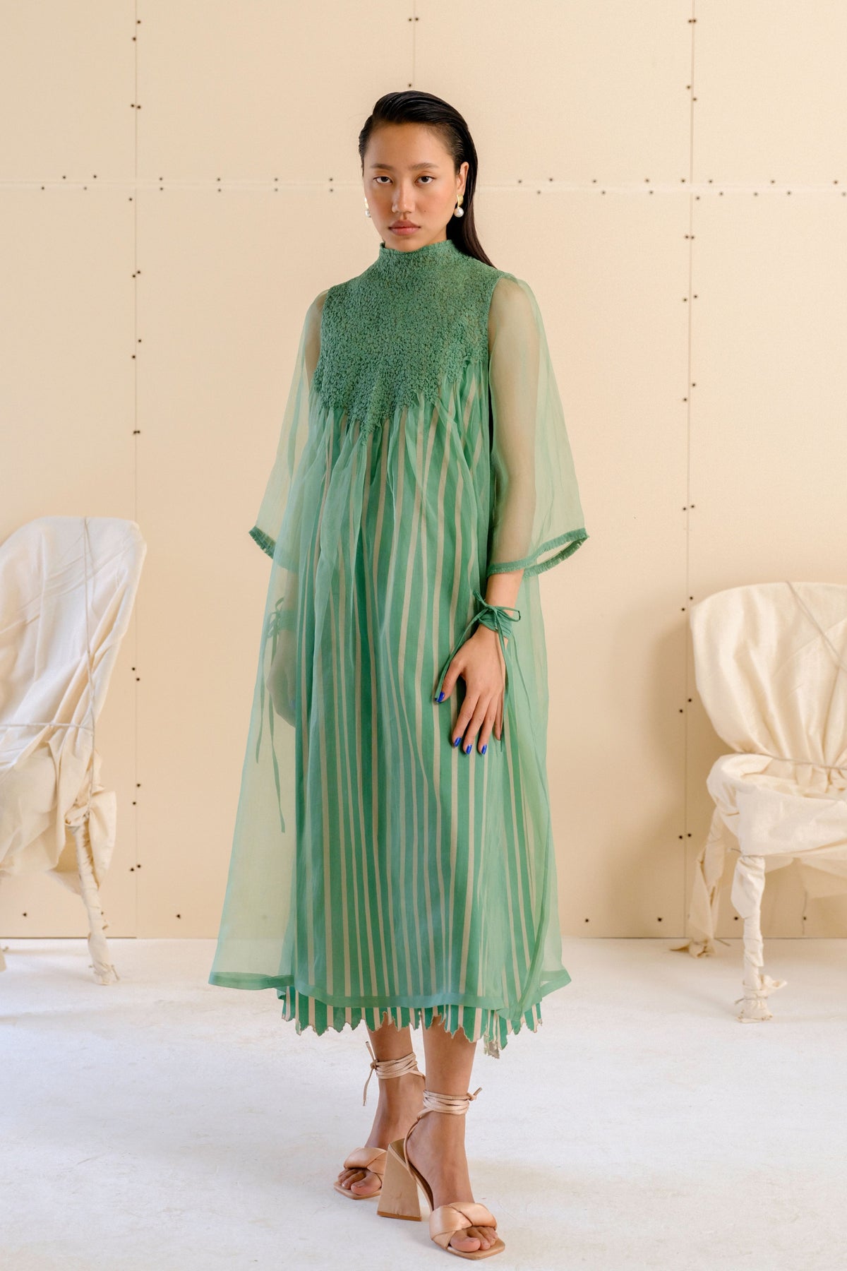 Layla Dress in Weed Green