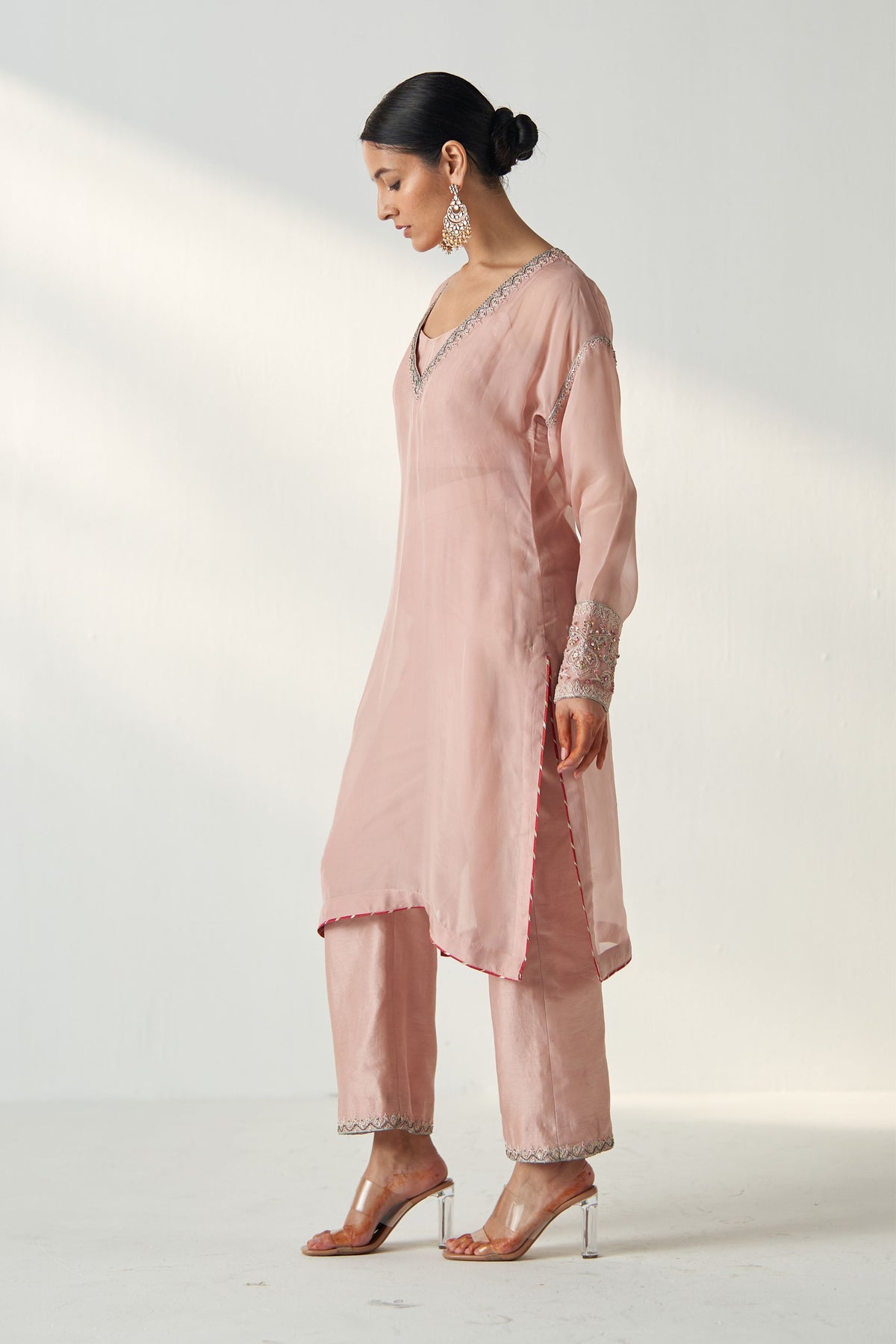 Pakhi Blush Pink Sheer Kurta Set