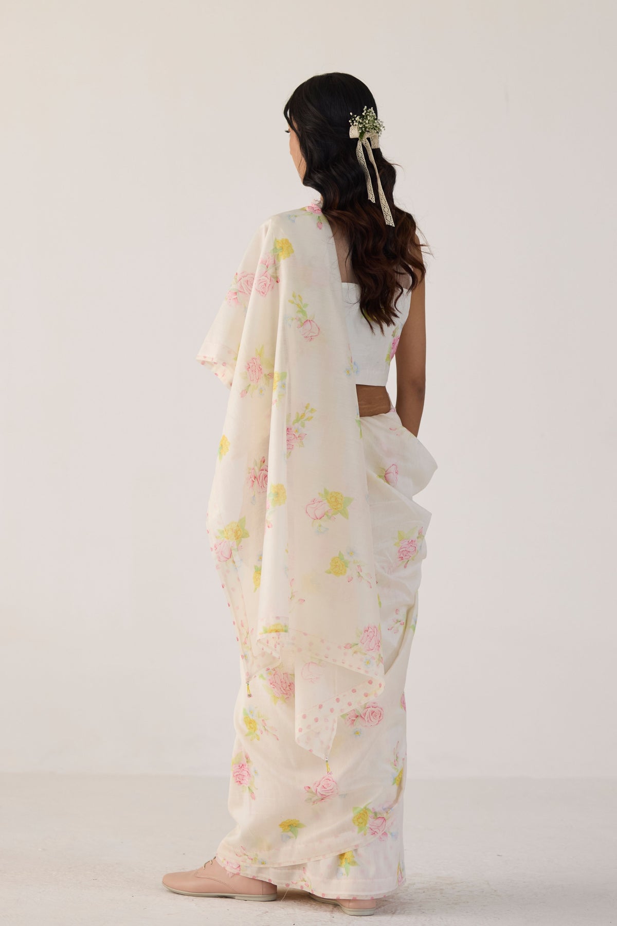 Valley Rose Silk and Cotton Chanderi Sari