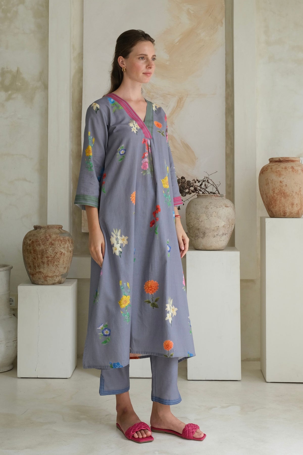 Marigold Periwinkle Kurta Set