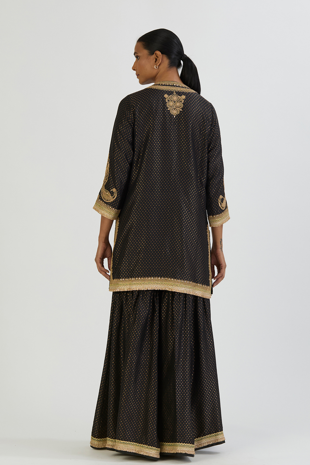 Black Aza Kurta and Sharara