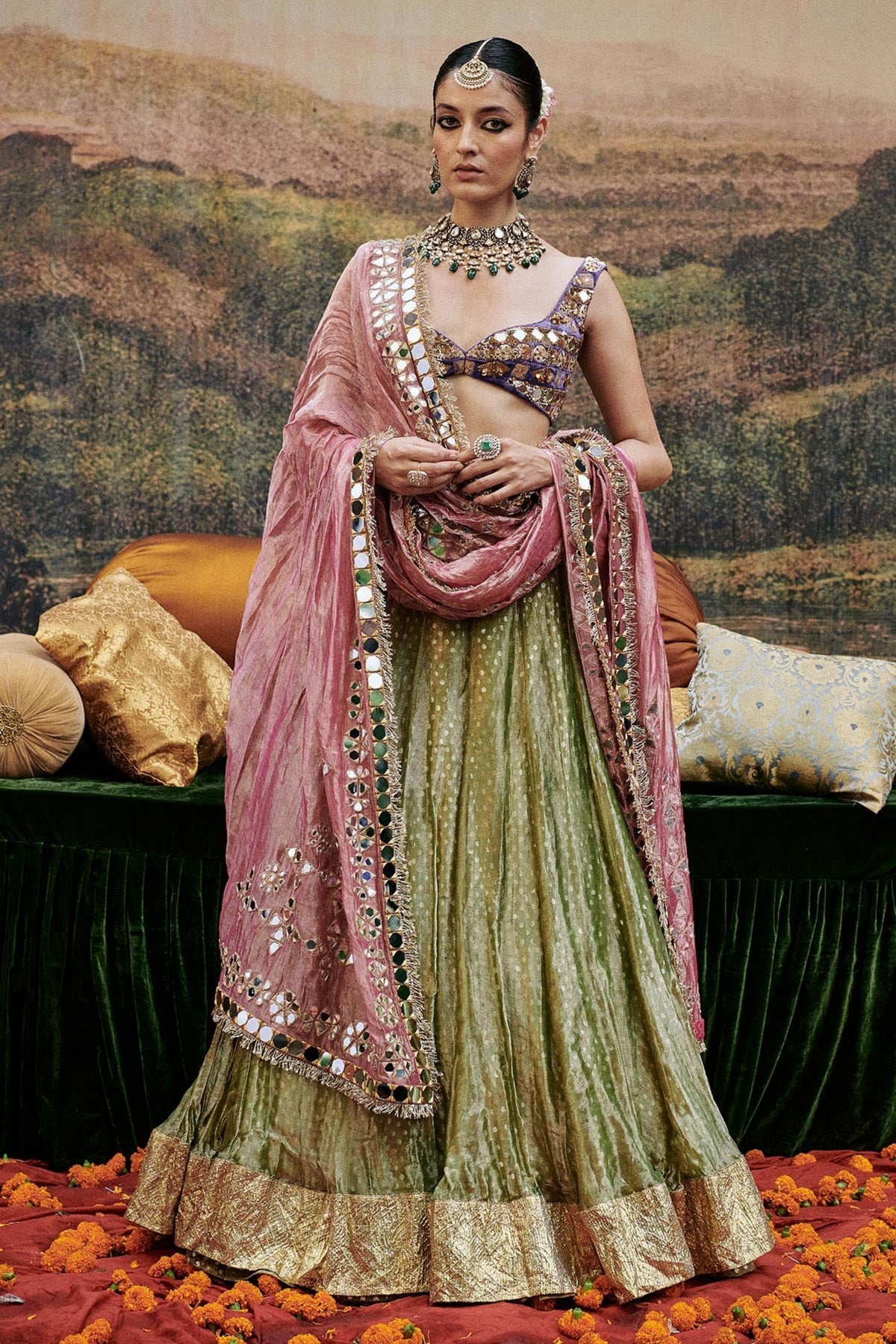 Azal Sheesh Lehenga Set