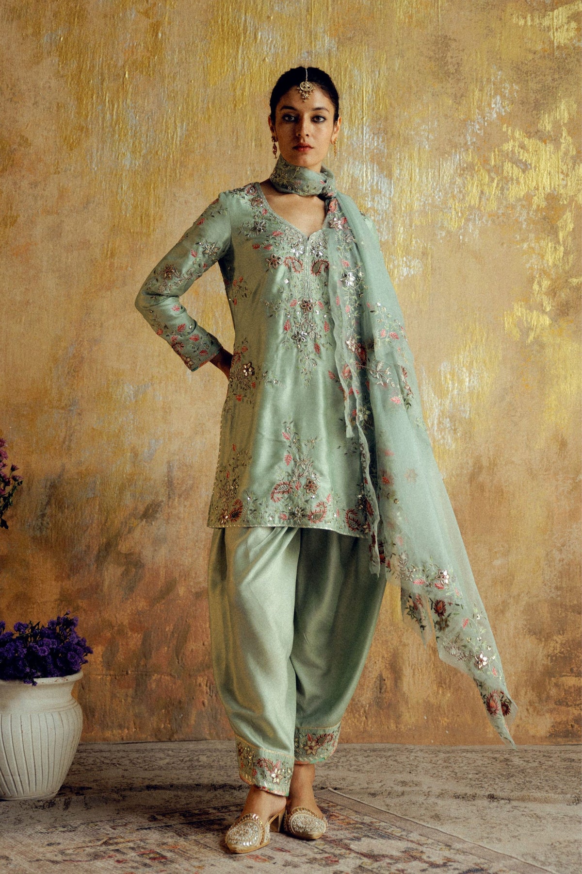 Sea Green Jugnu Kurta Set