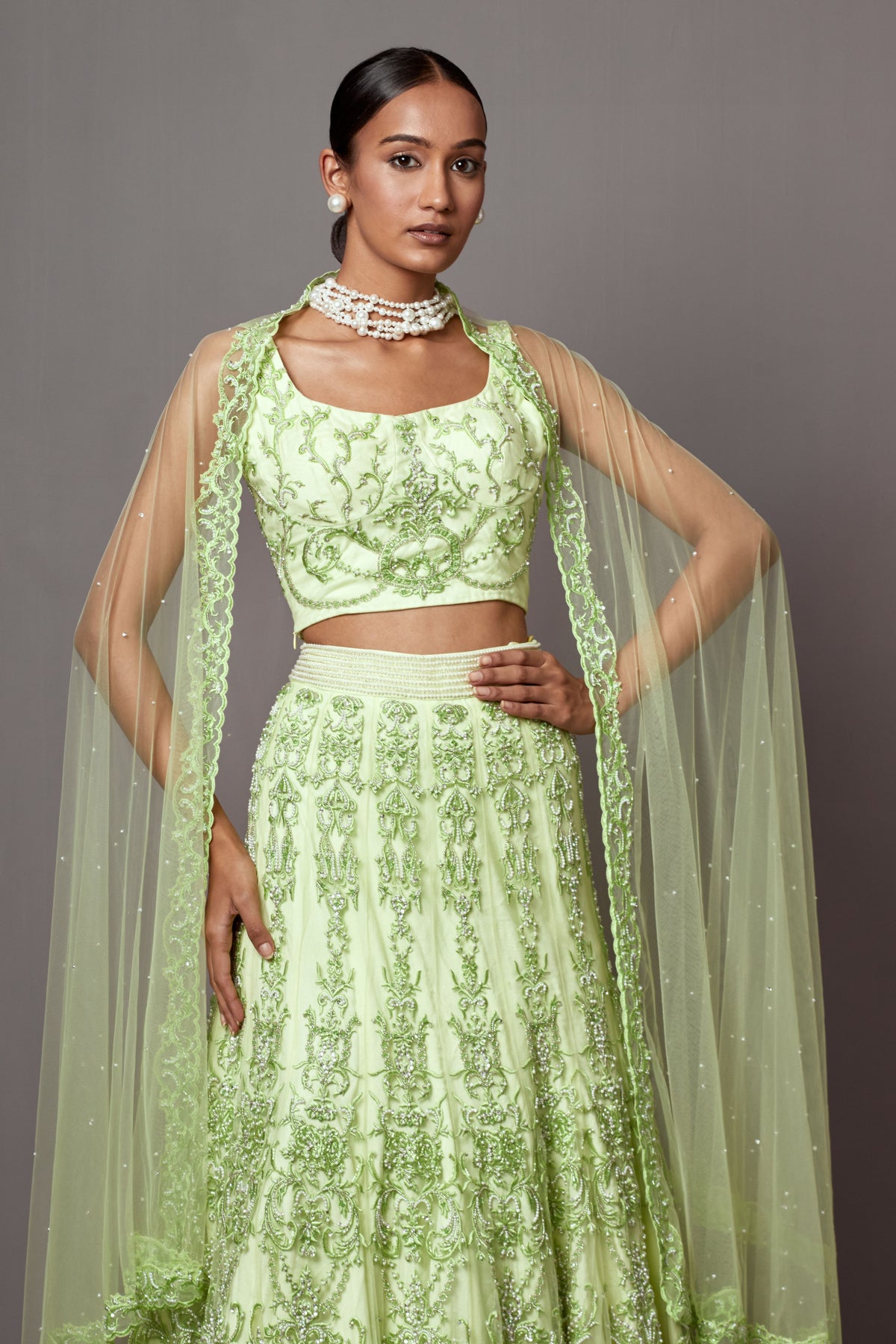 Lime Green Lehenga Set