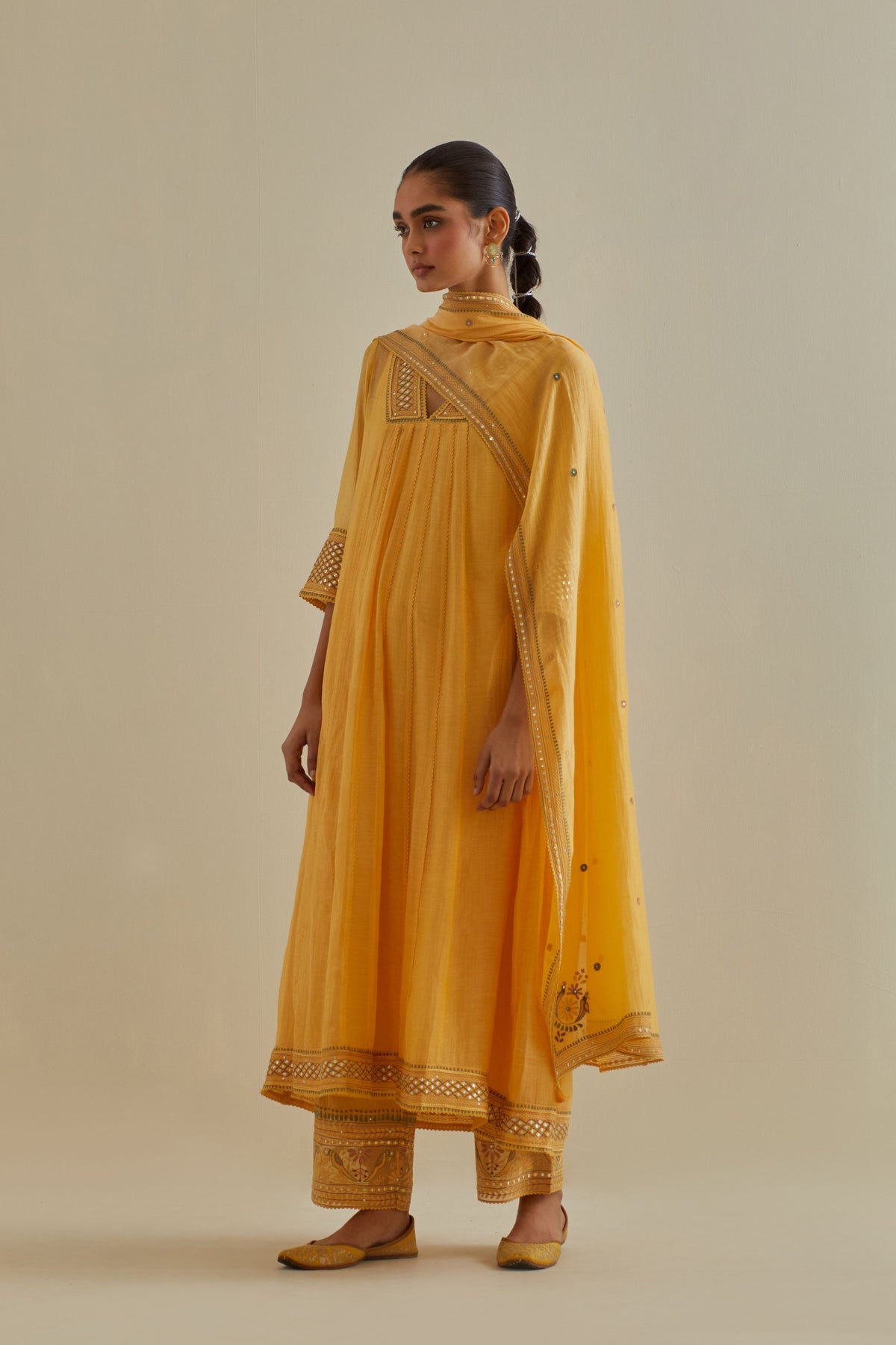 Yellow Yoke Kurta Set