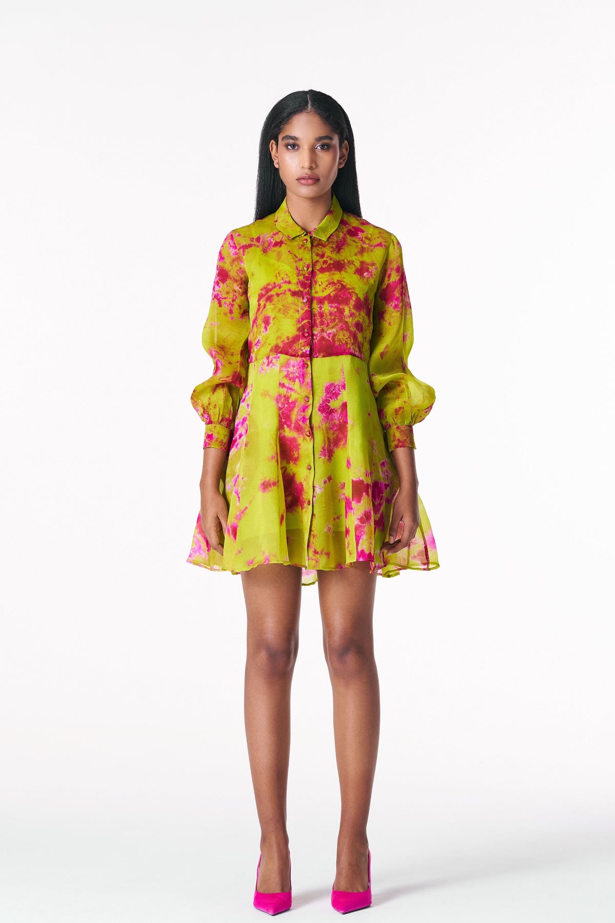 Chartreuse Seas Shirt Dress