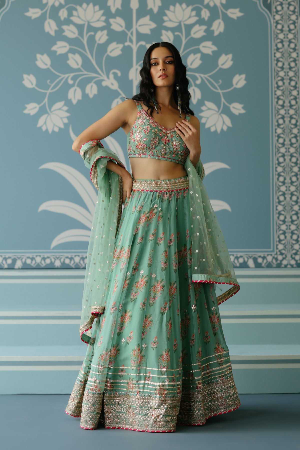 Mint Malini Lehenga Set