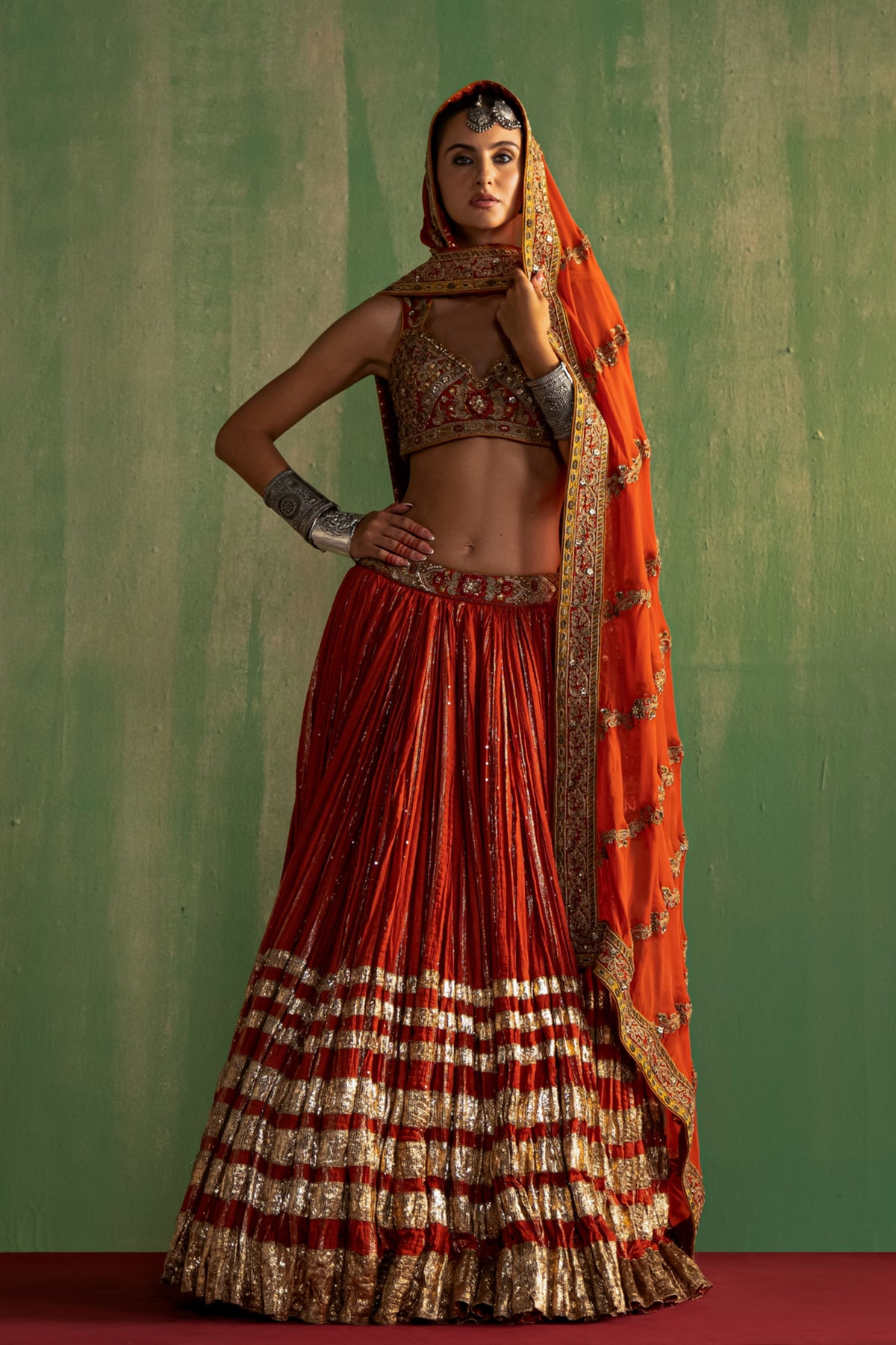 Yashvi Rust Lehenga Set