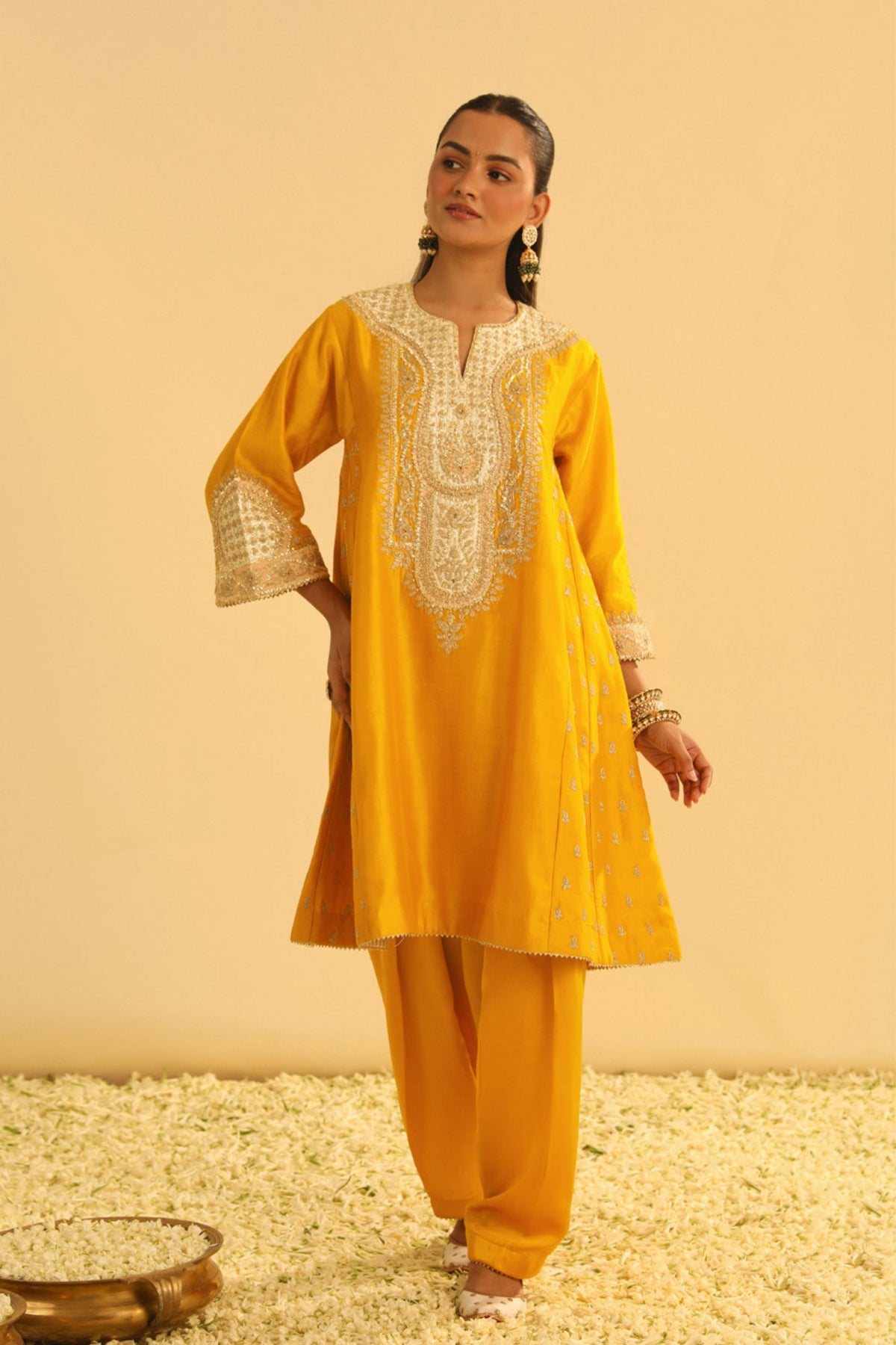 Arisana Mustard Kalidaar With Salwar