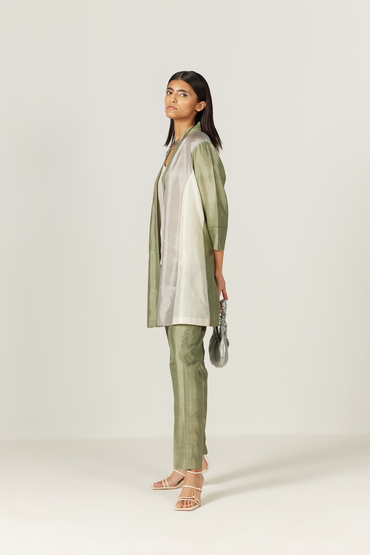 Olive Silk Trouser