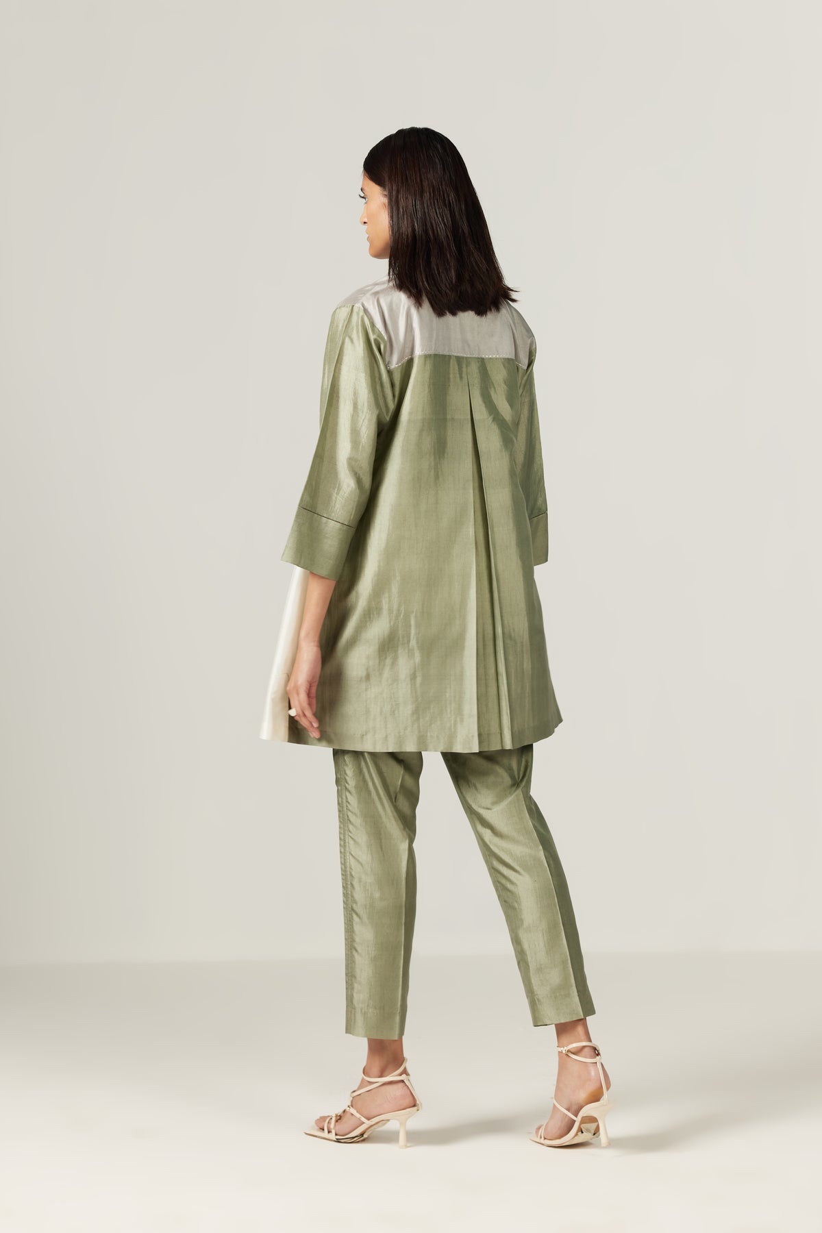 Olive Silk Trouser