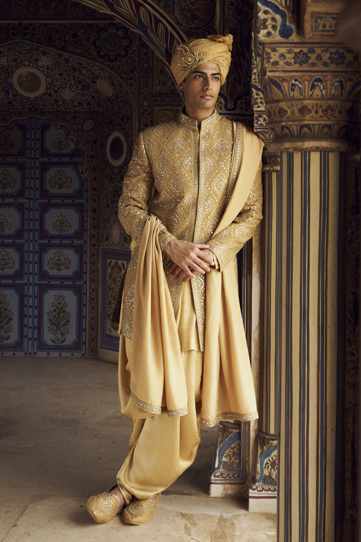 Gold Sherwani Set