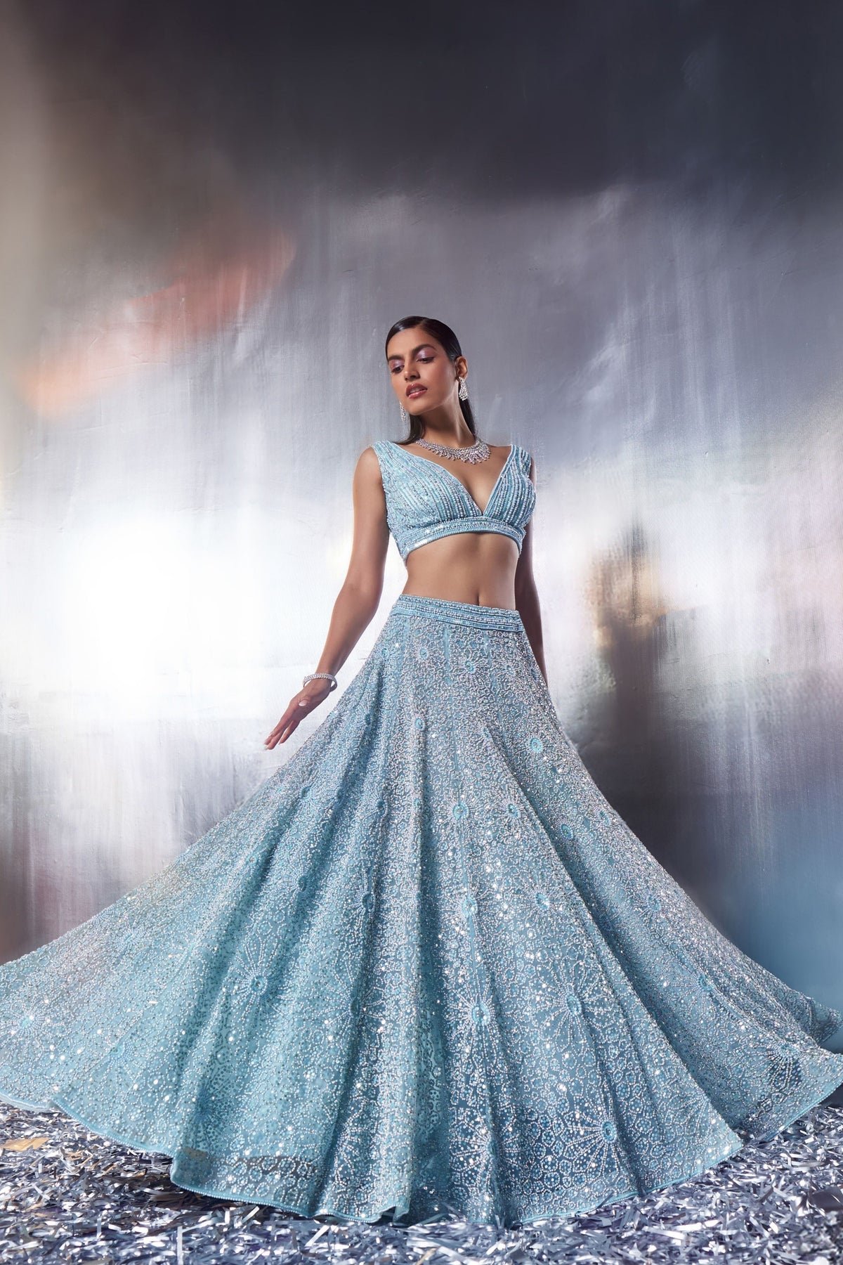 Tiffany Blue Lehenga Set