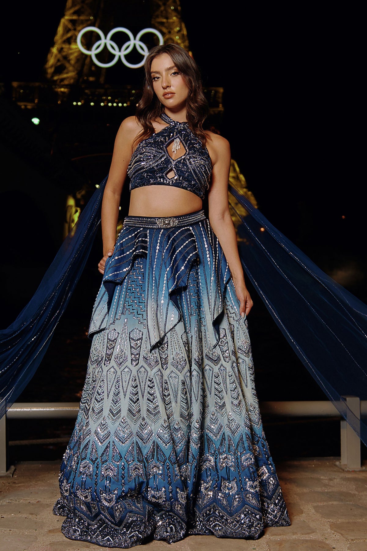 Blue Ombre Lehenga Set