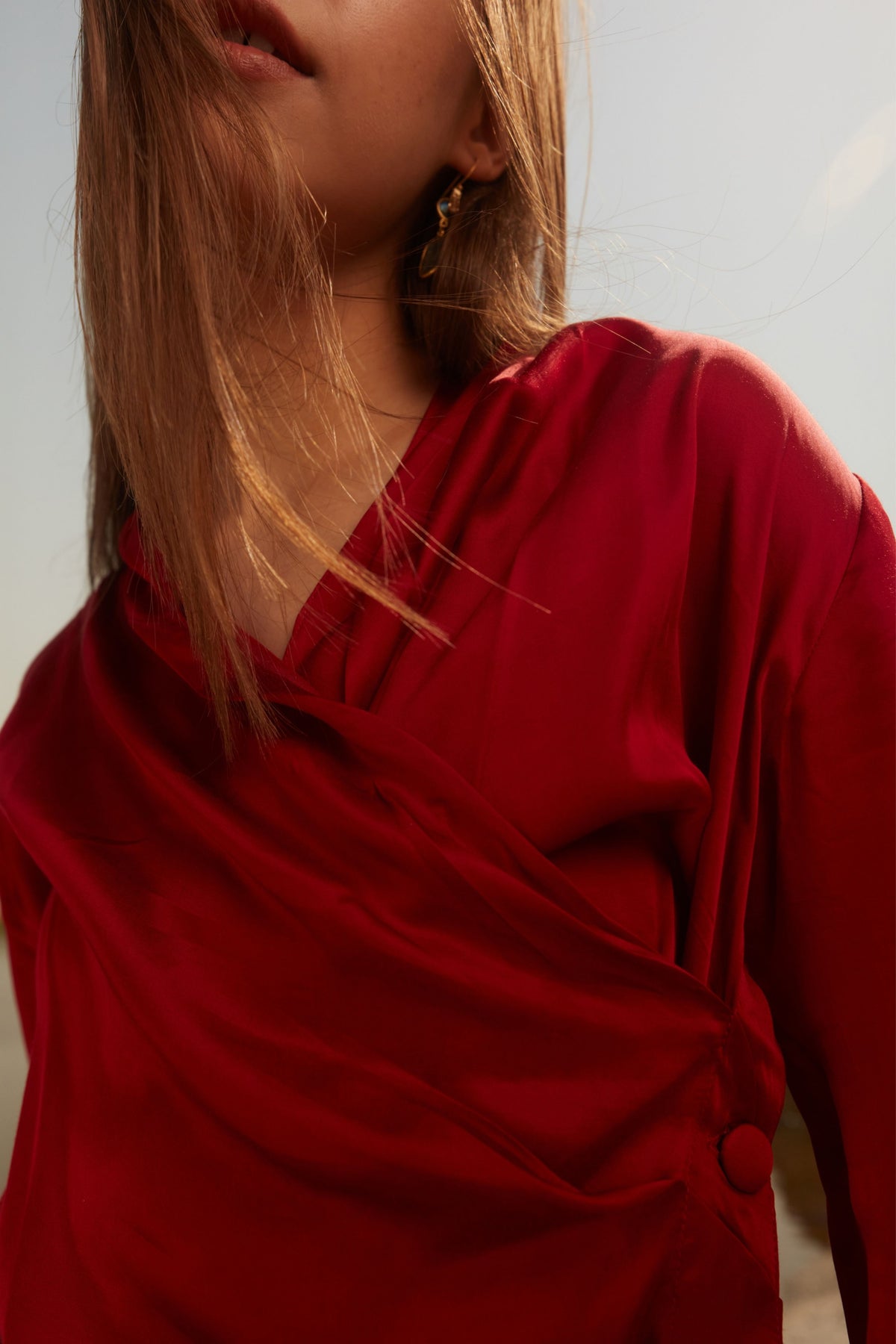 Red Drape Top