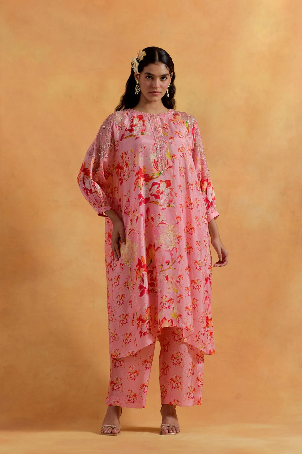 Peach Magnolia Kurta Set