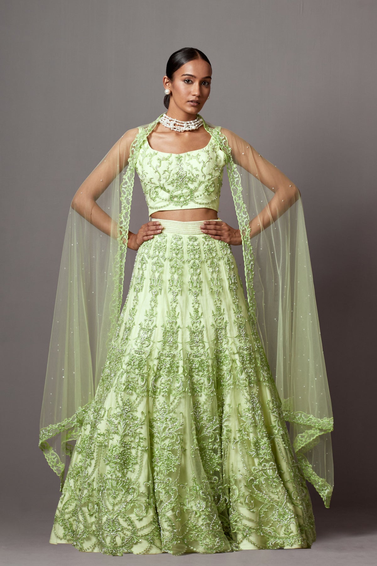 Lime Green Lehenga Set