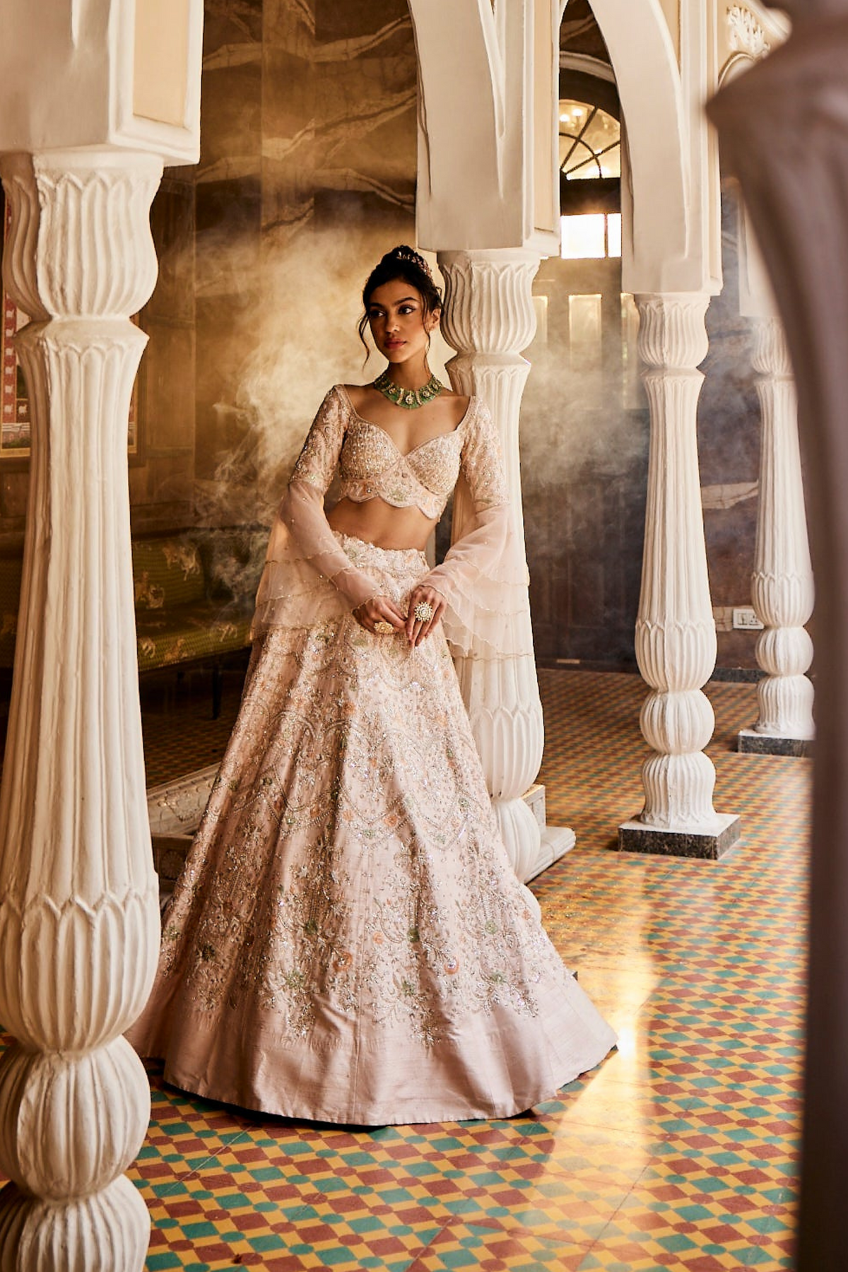 Nude Pink Lehenga Set