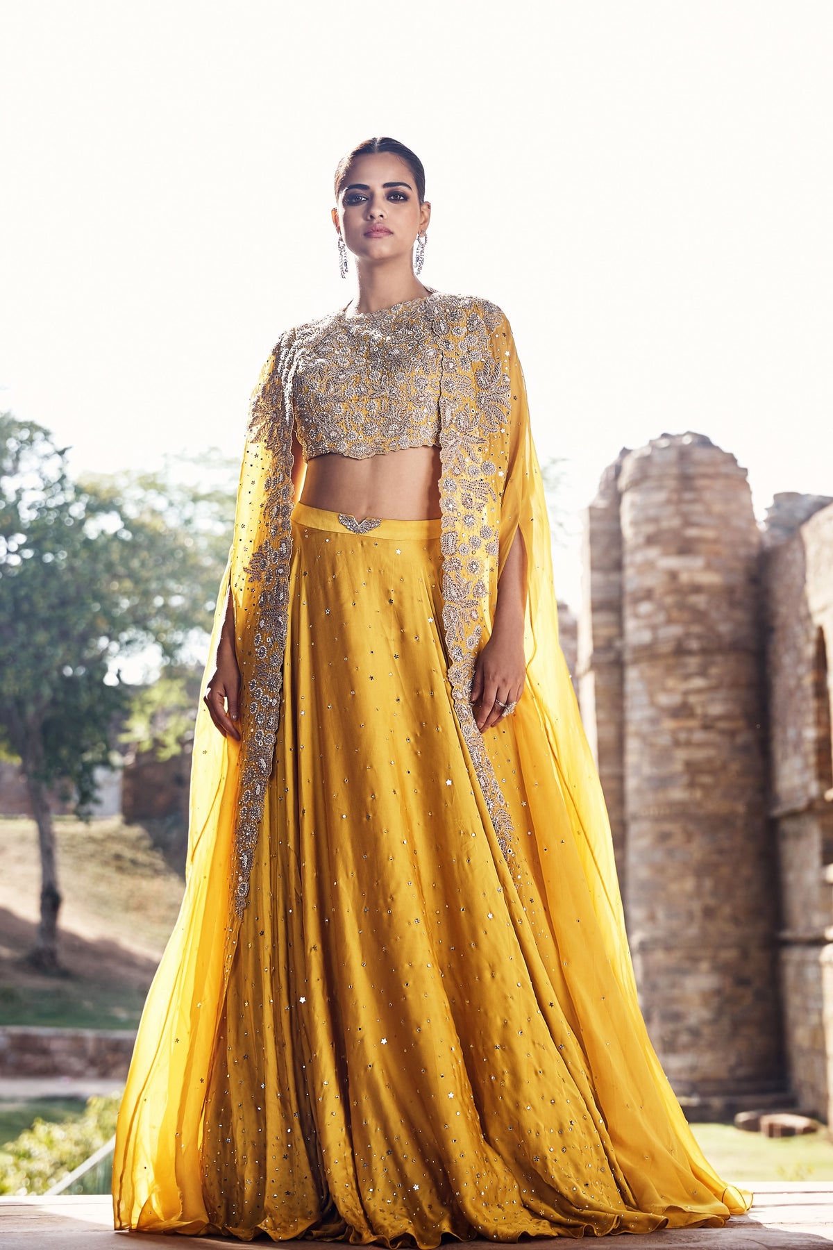 The Turmeric Couture Iconic Winged Cape Set