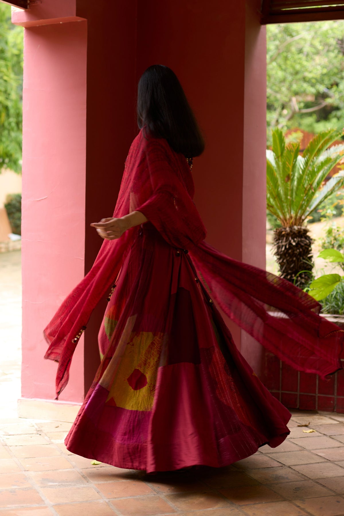 Multicolor Overdyed Lehenga Set