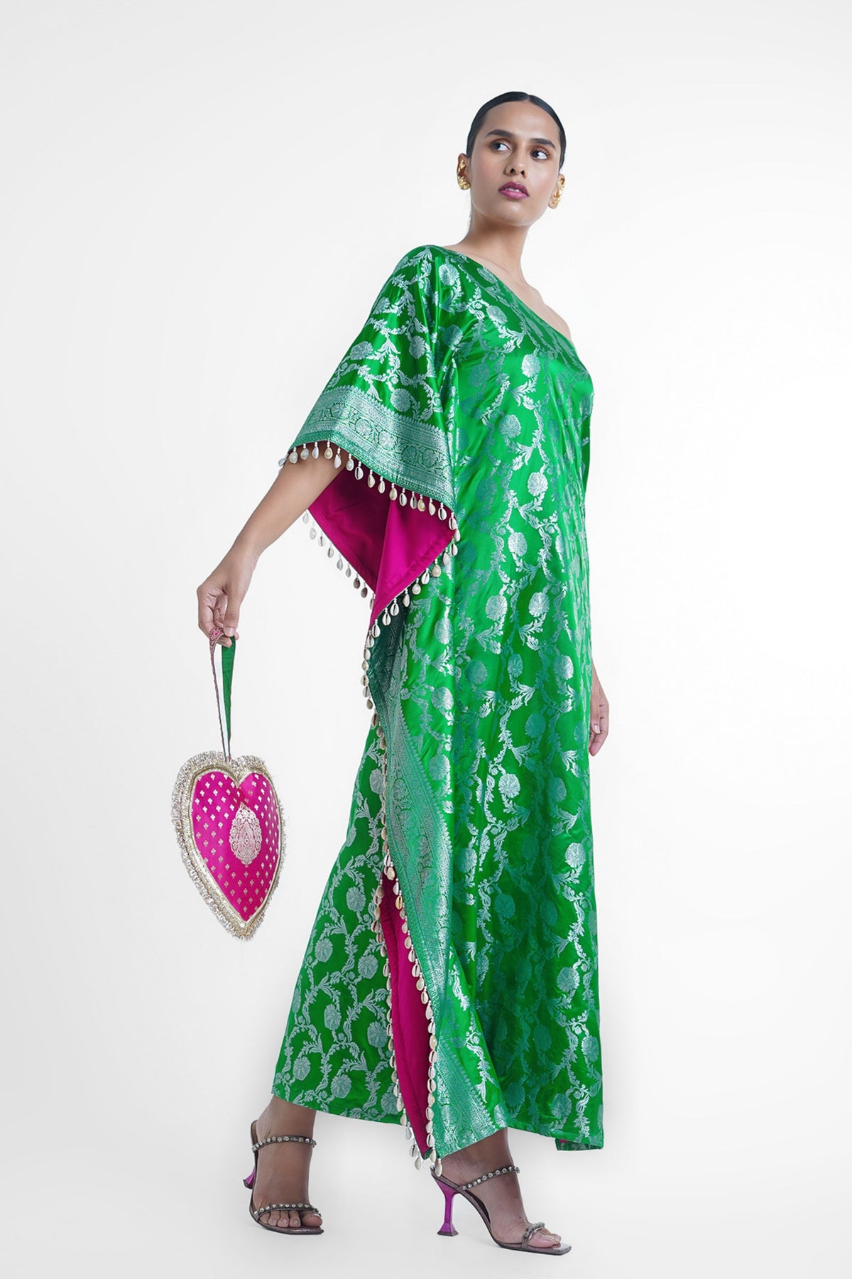 Green Kajol Kaftan Dress