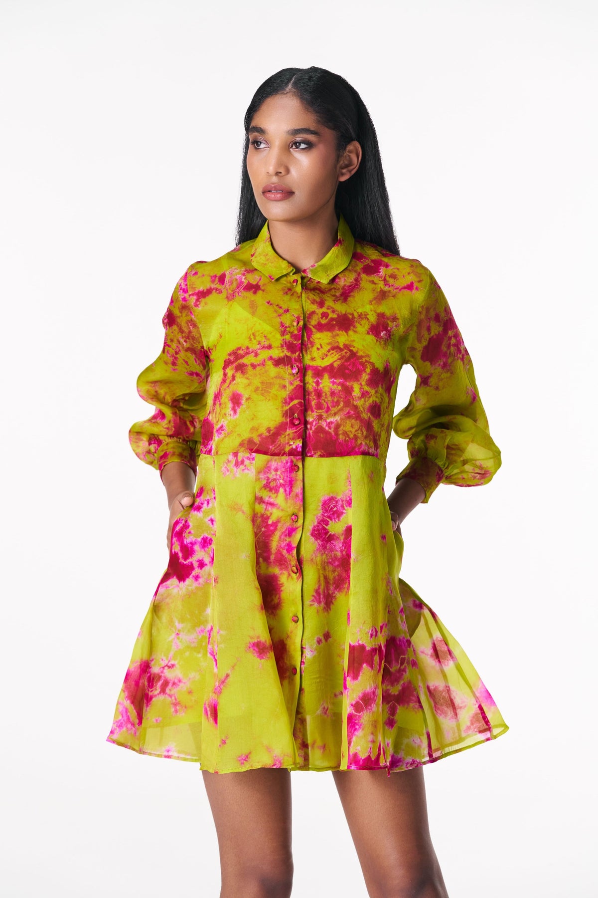 Chartreuse Seas Shirt Dress