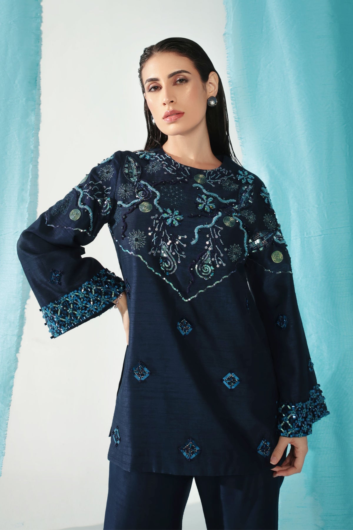 Dusk Blue Tunic Set