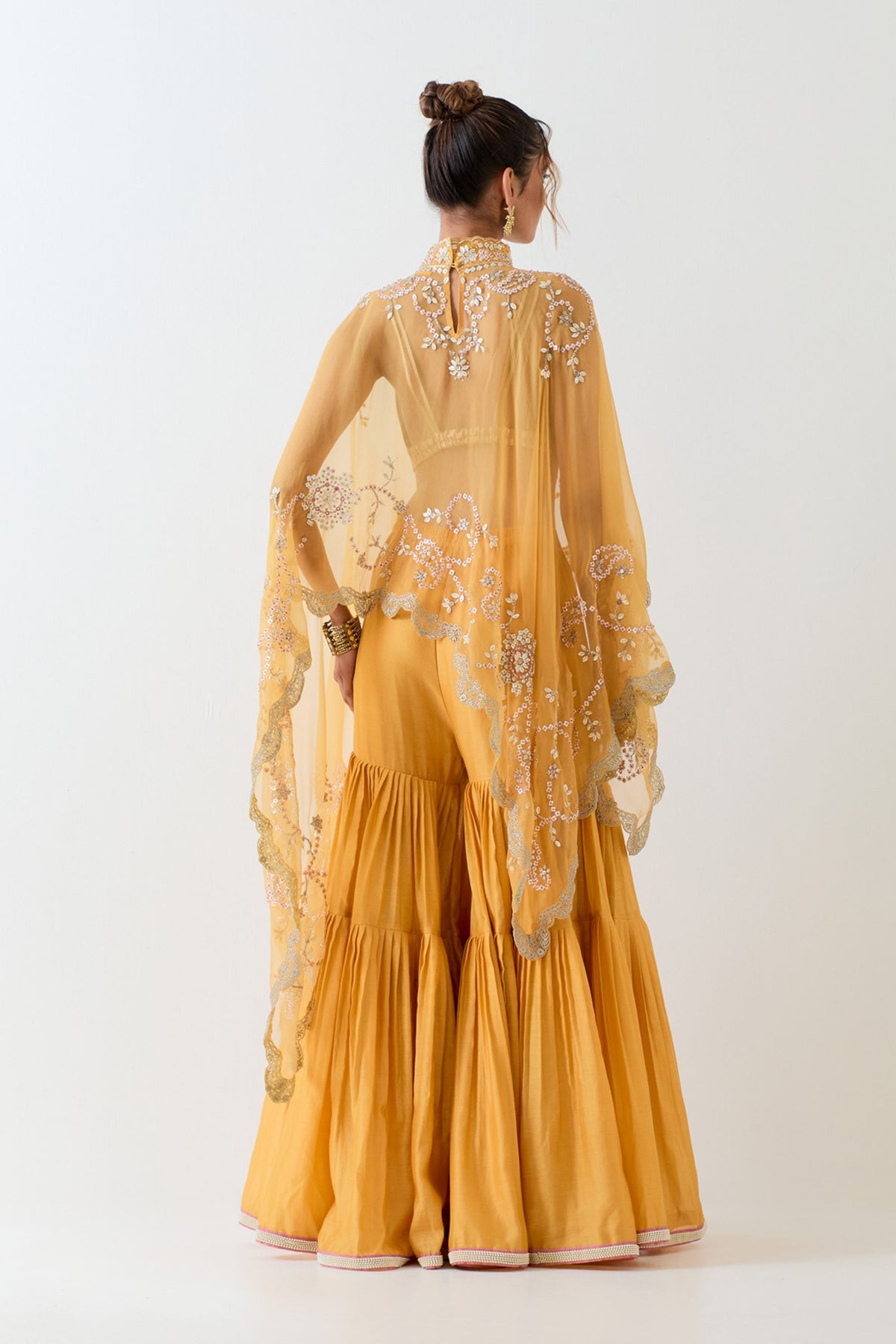 Organza Cape With Sharara Set