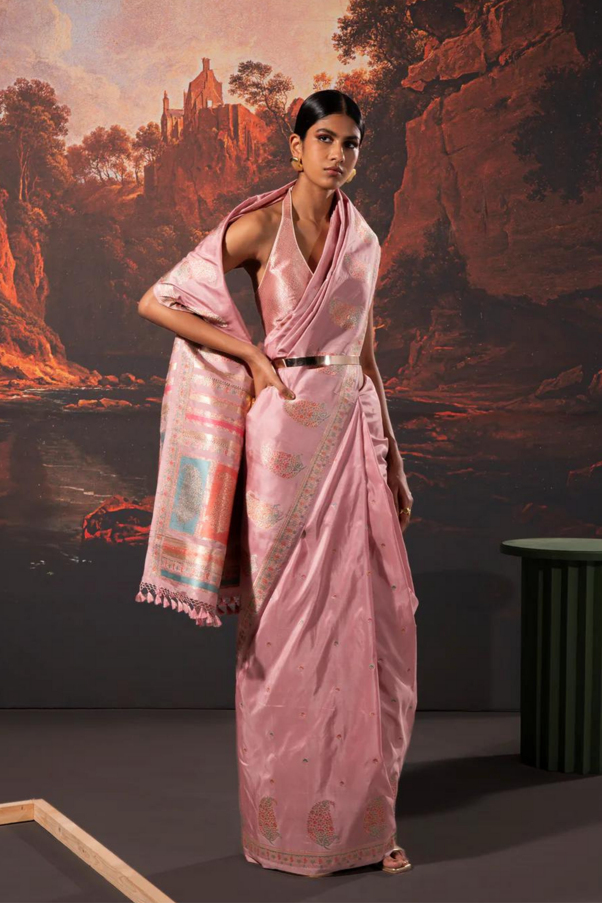 Handwoven Mauve Silk Saree