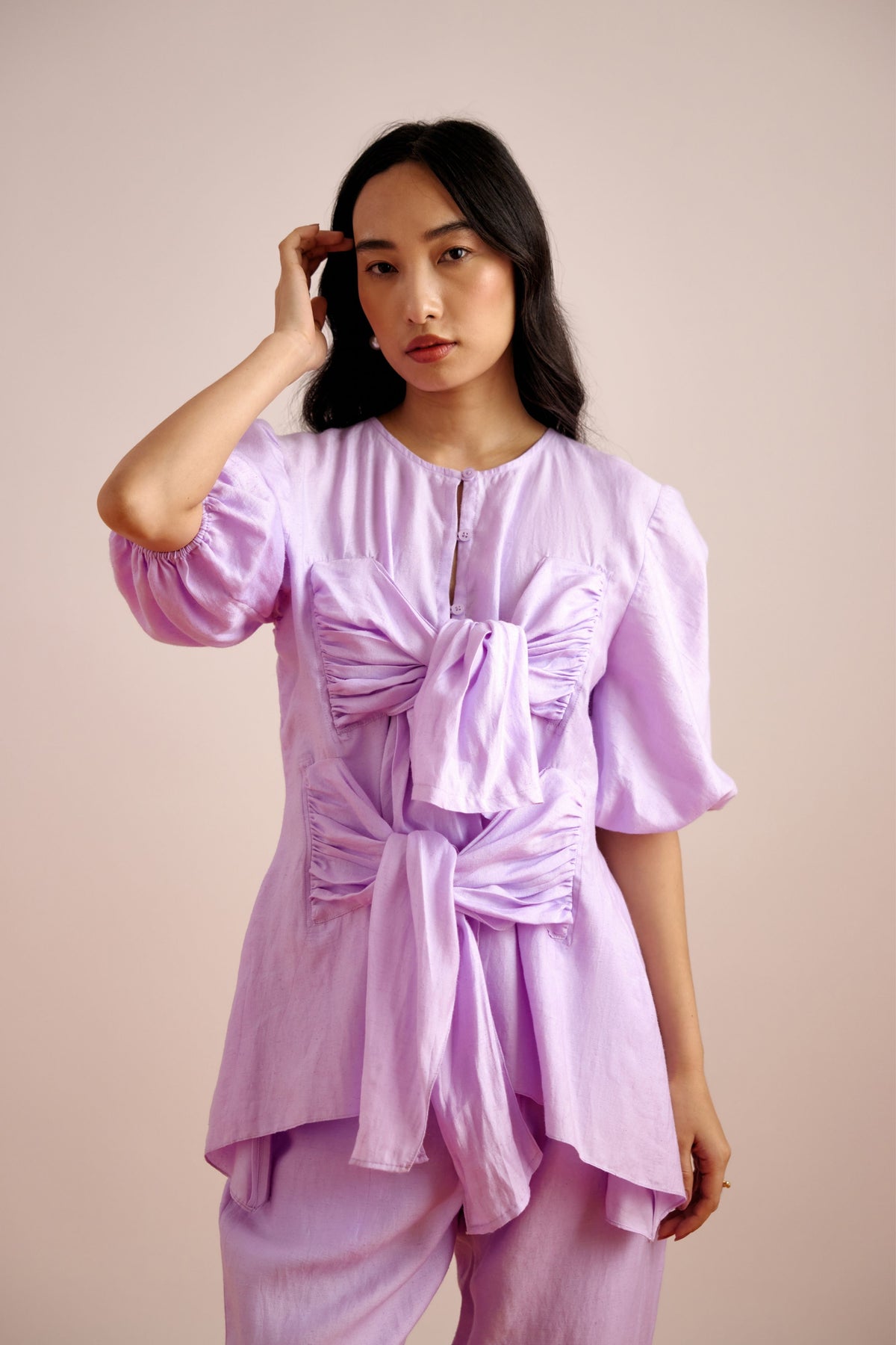 Echo Lilac Tie up Top and pant Set