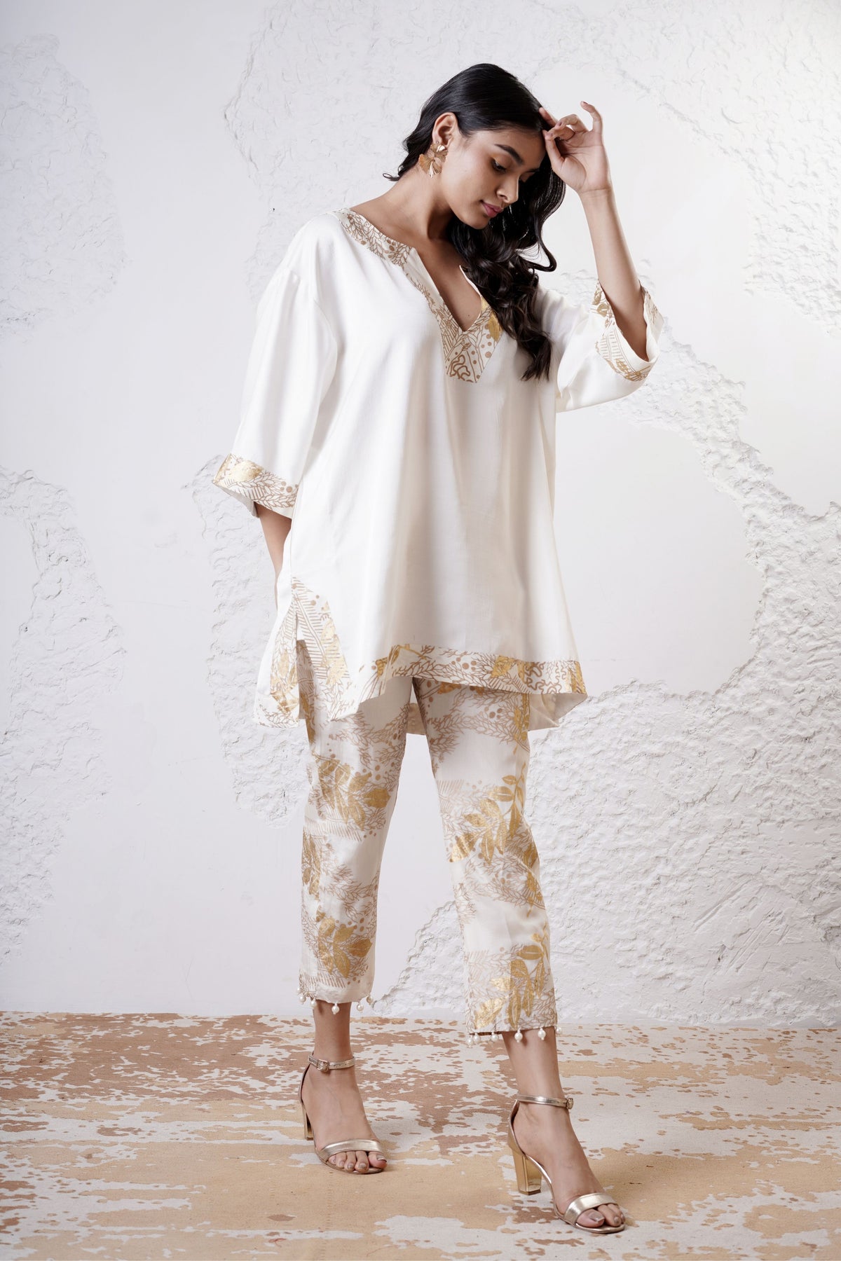 Ivory kaftan Set