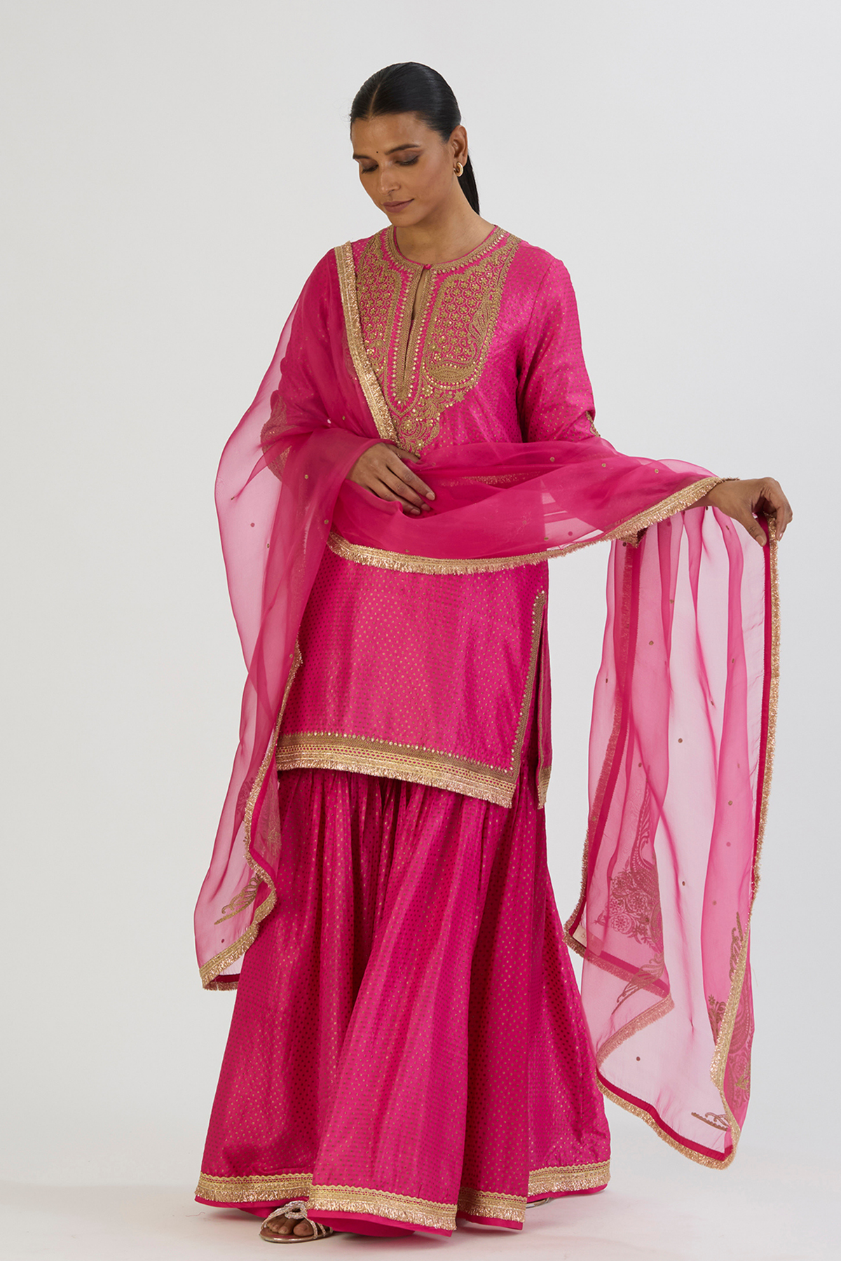 Fuschia Aza Kurta and Sharara