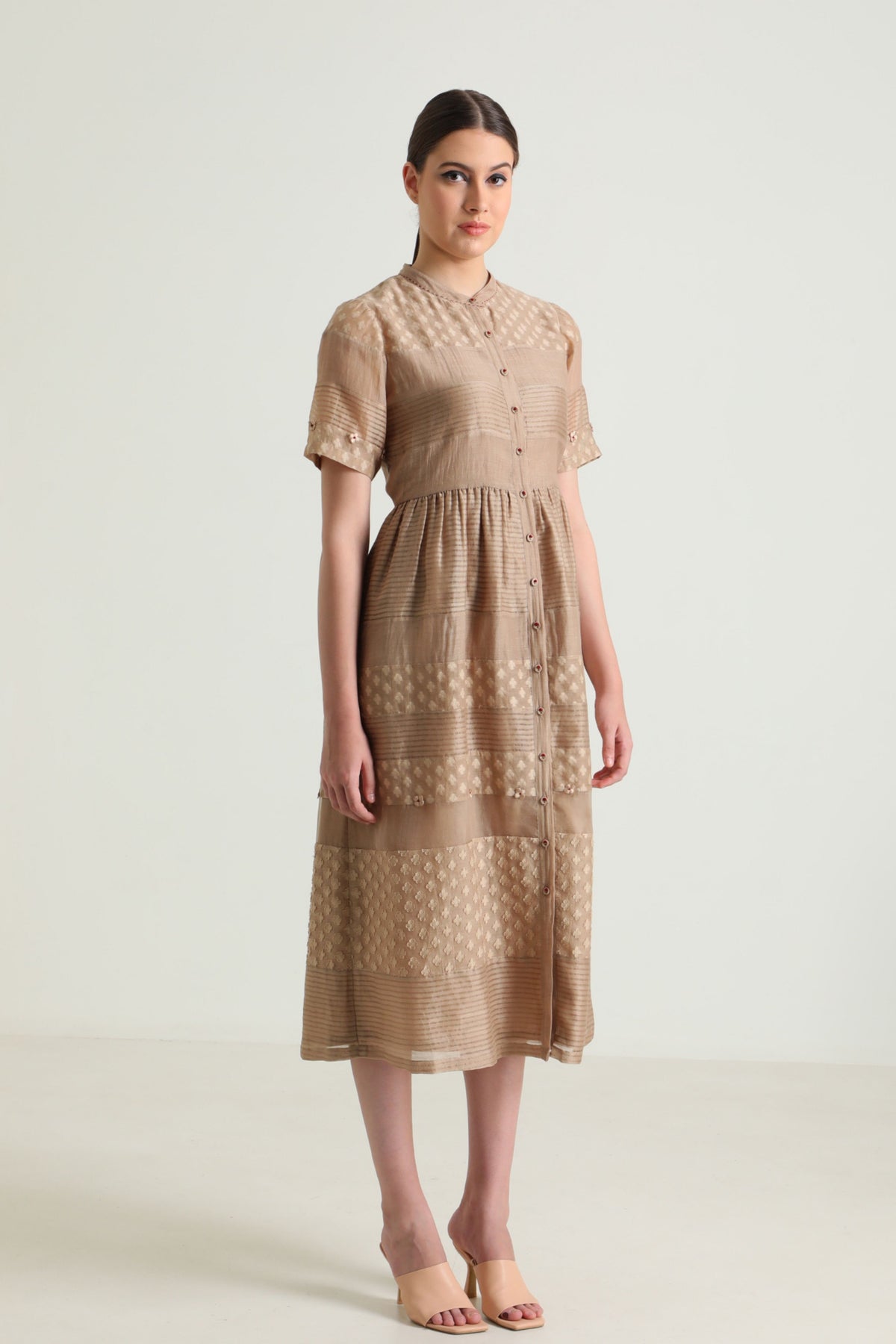 Beige Banarsi Dress