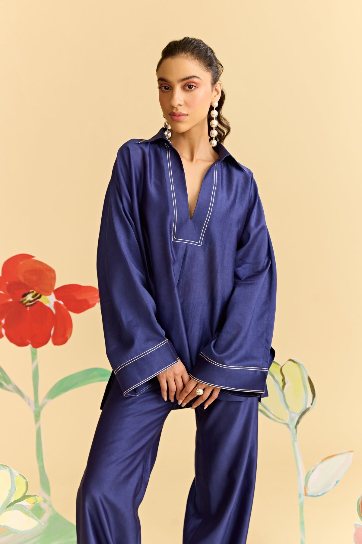 Blue Oversized Shirt &amp; Pant