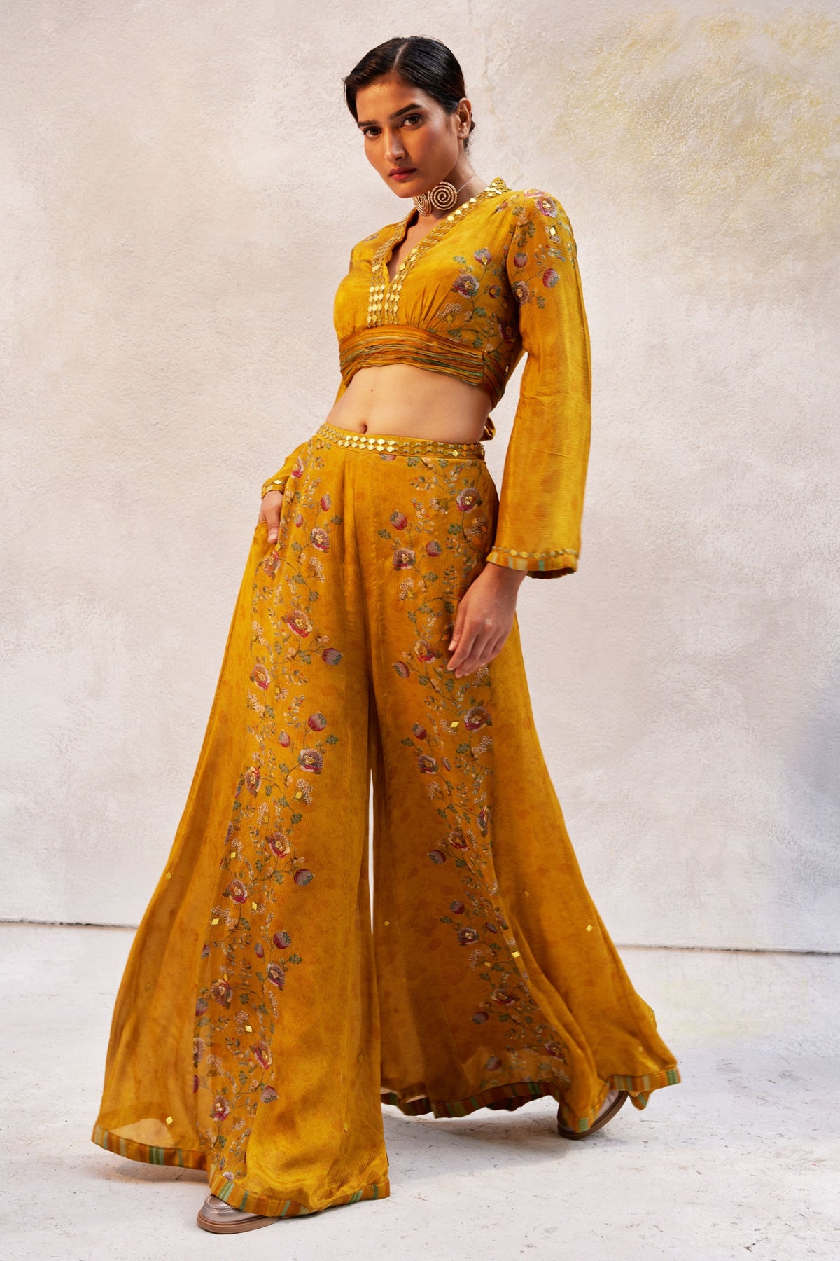 Yellow  Printed Cordinated Set