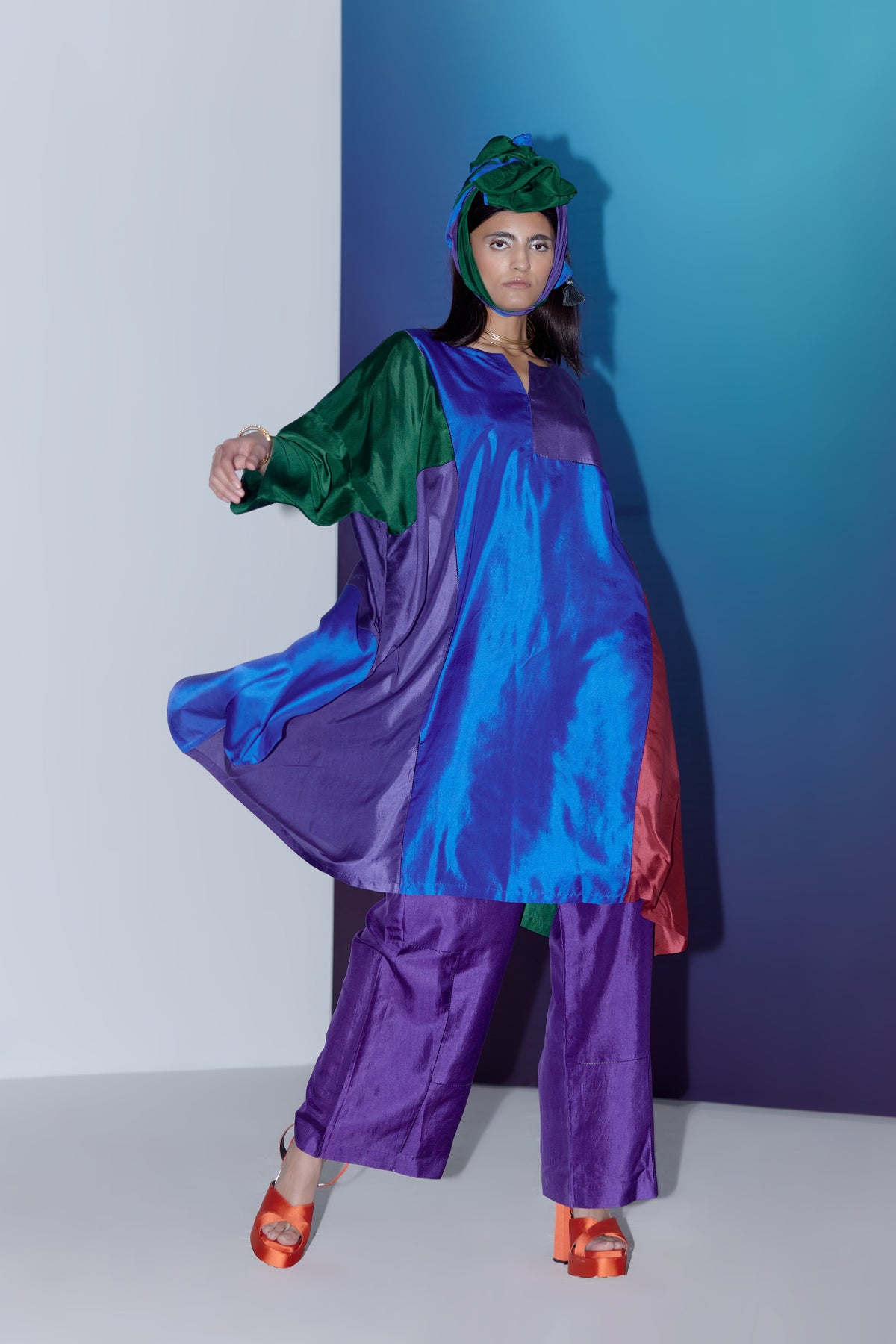 Colour Block Oversized Kurta