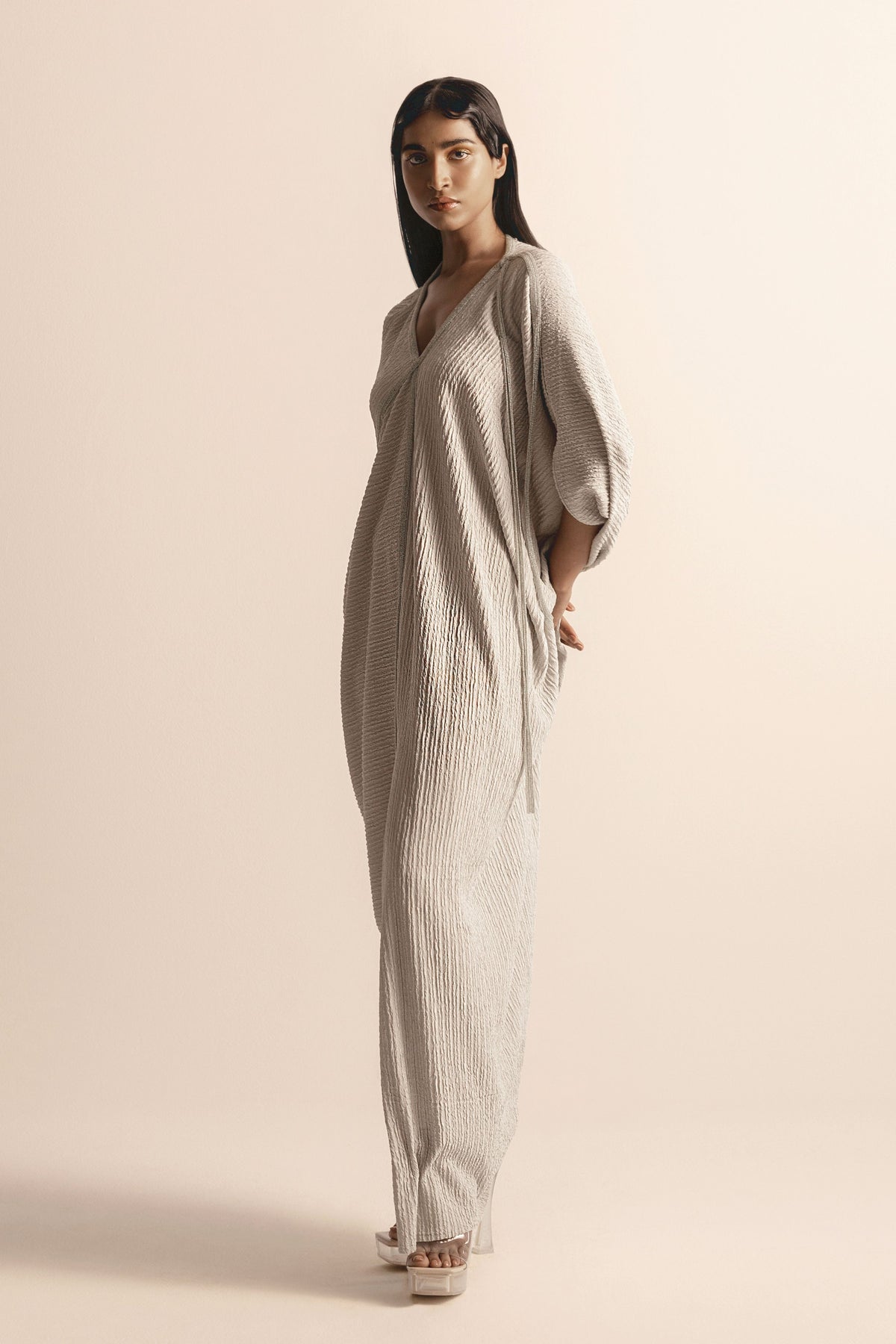 Knit Draped Long Dress