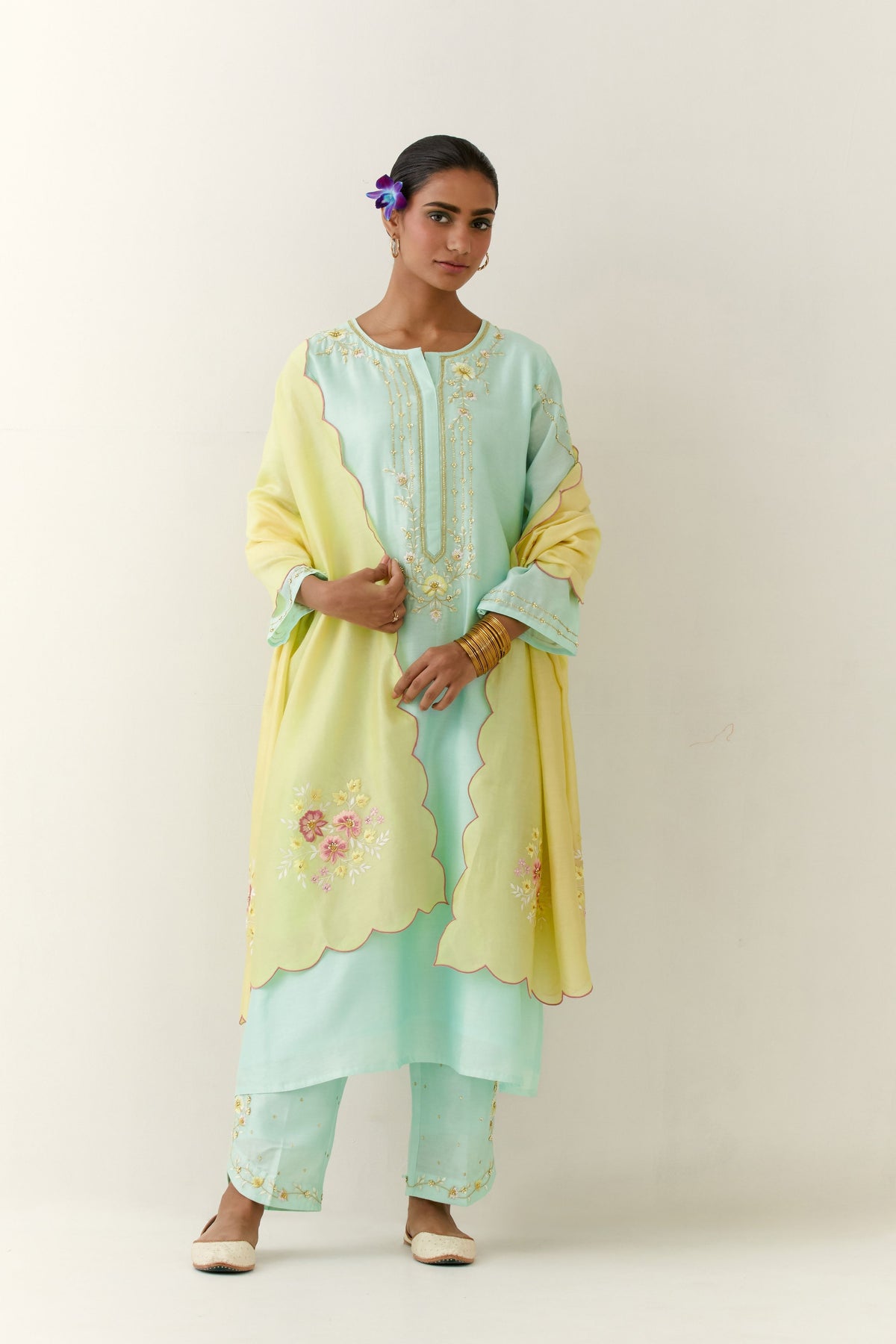 Mint Placket Kurta