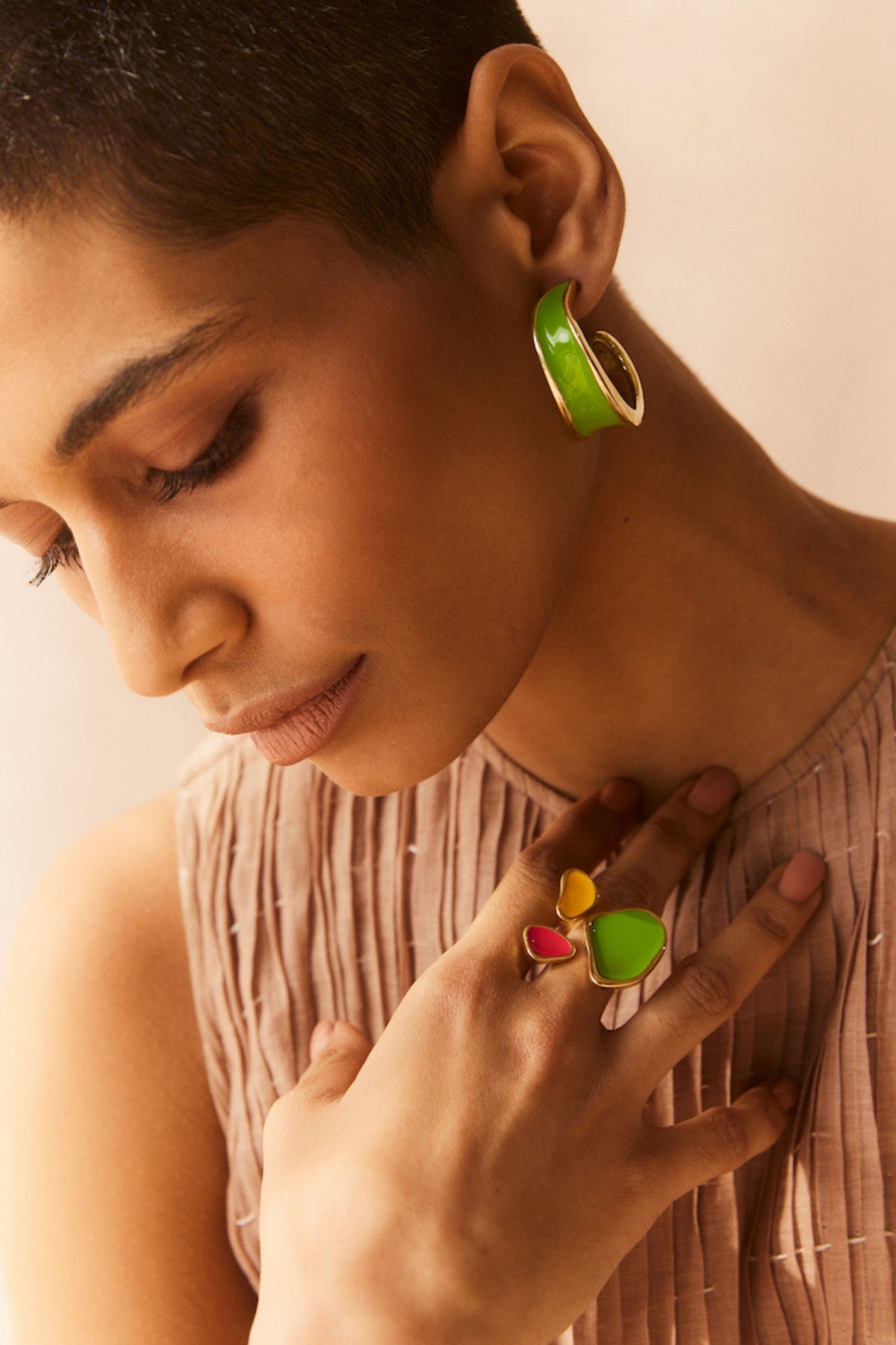 Andaman Green Hoops Earrings