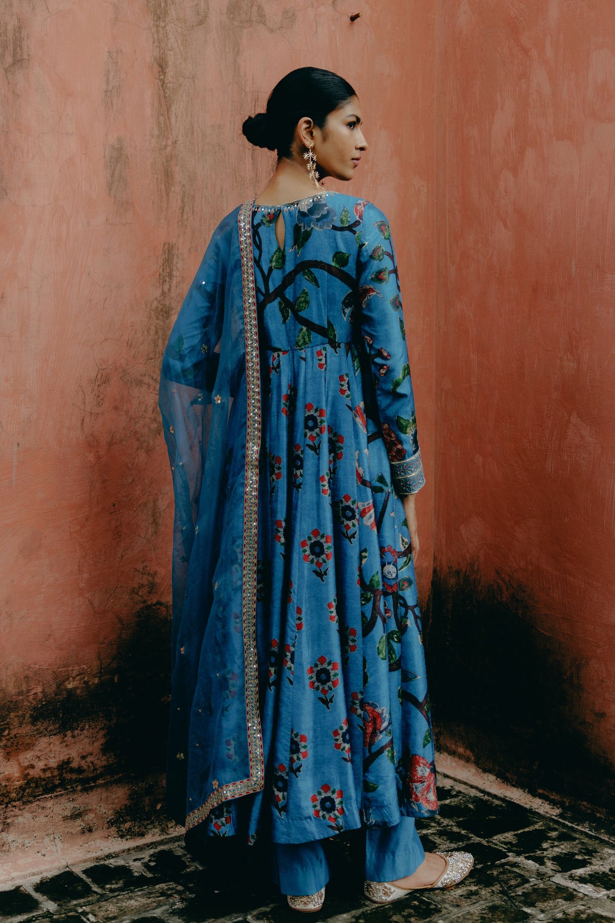 Azure Blue Anarkali Set