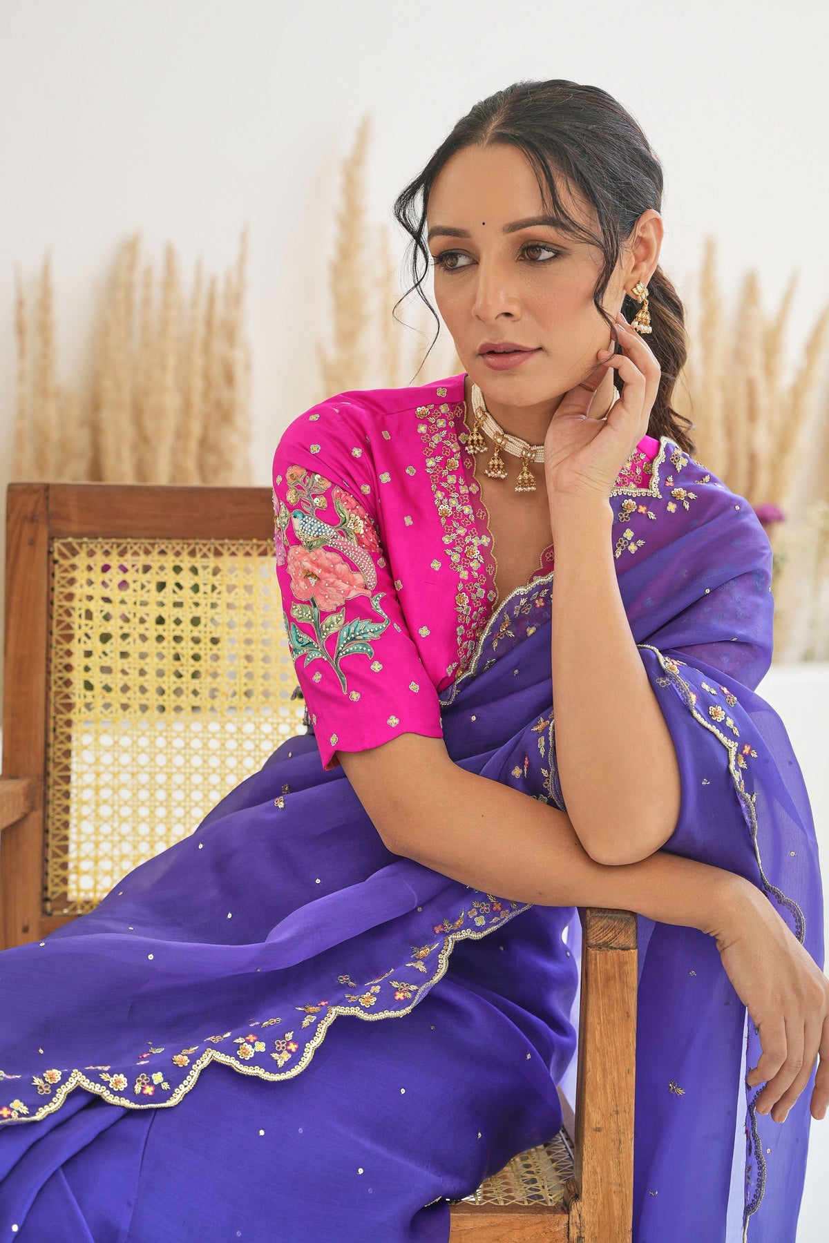 Nargis Saree Feeha Blouse in Royal Purple