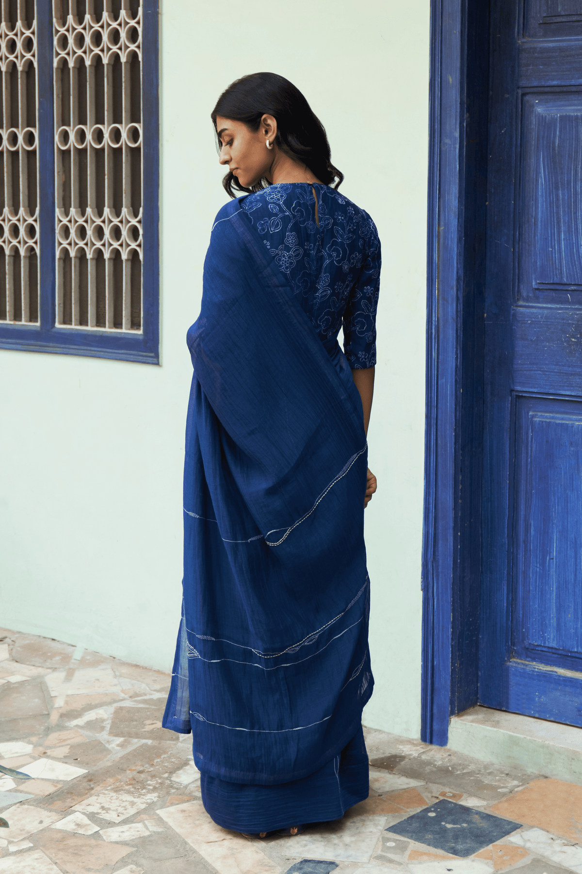 Indigo Saree Set