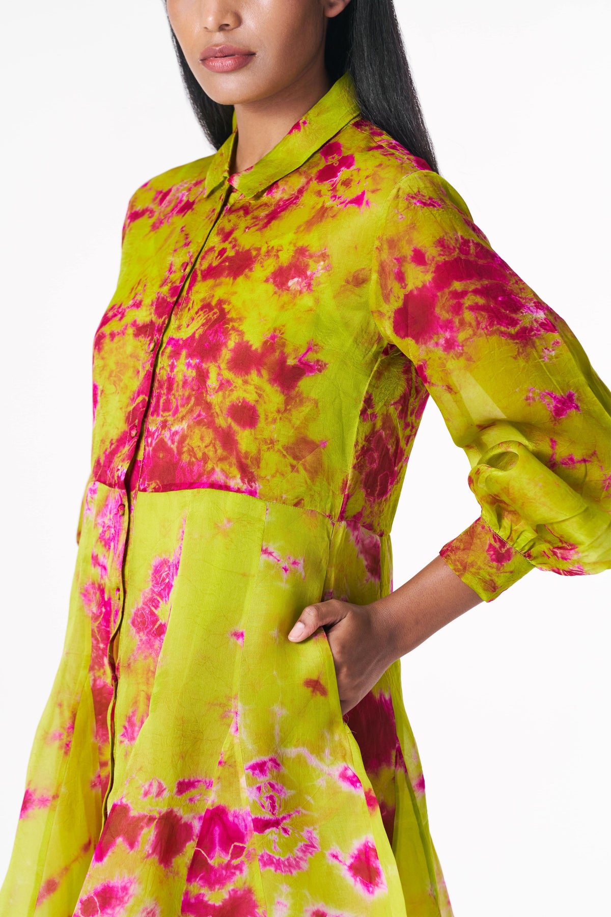 Chartreuse Seas Shirt Dress