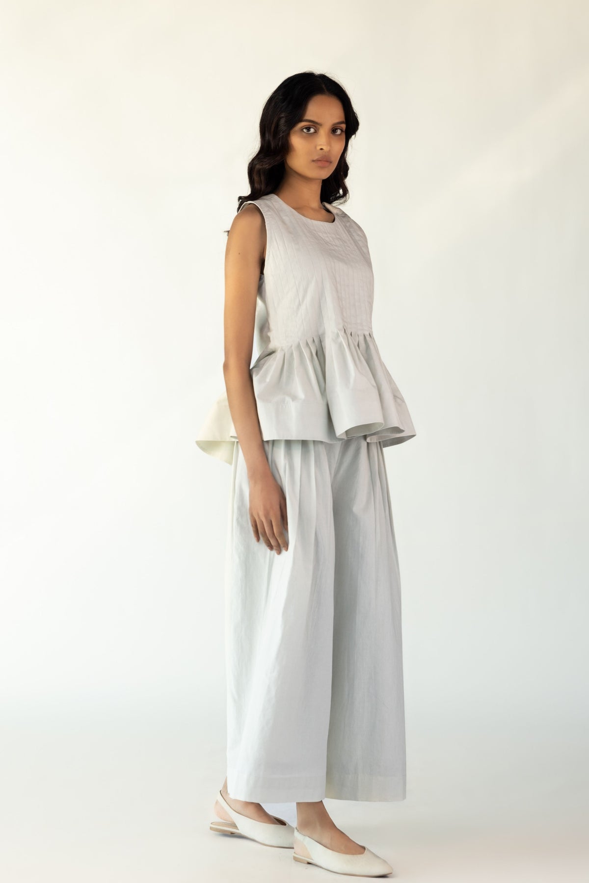 Ecru Pleated Pant