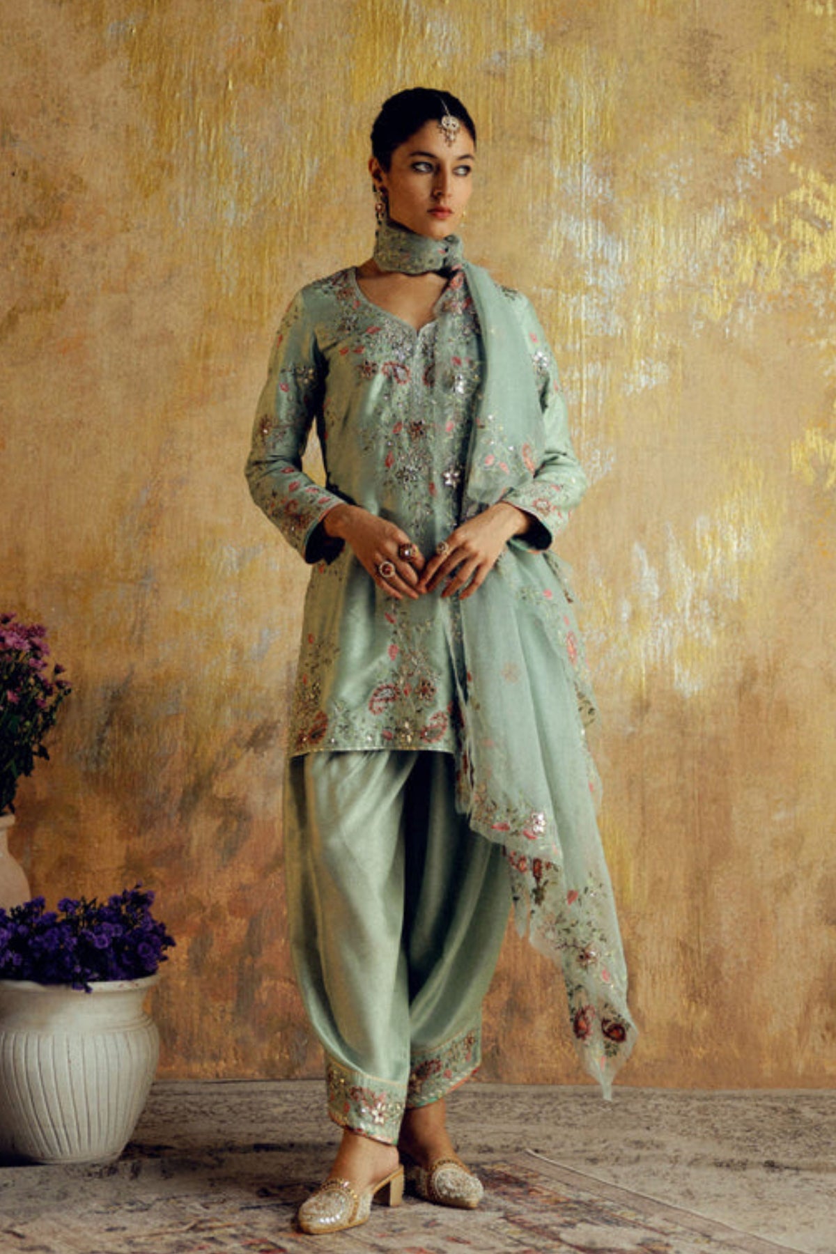 Sea Green Jugnu Kurta Set